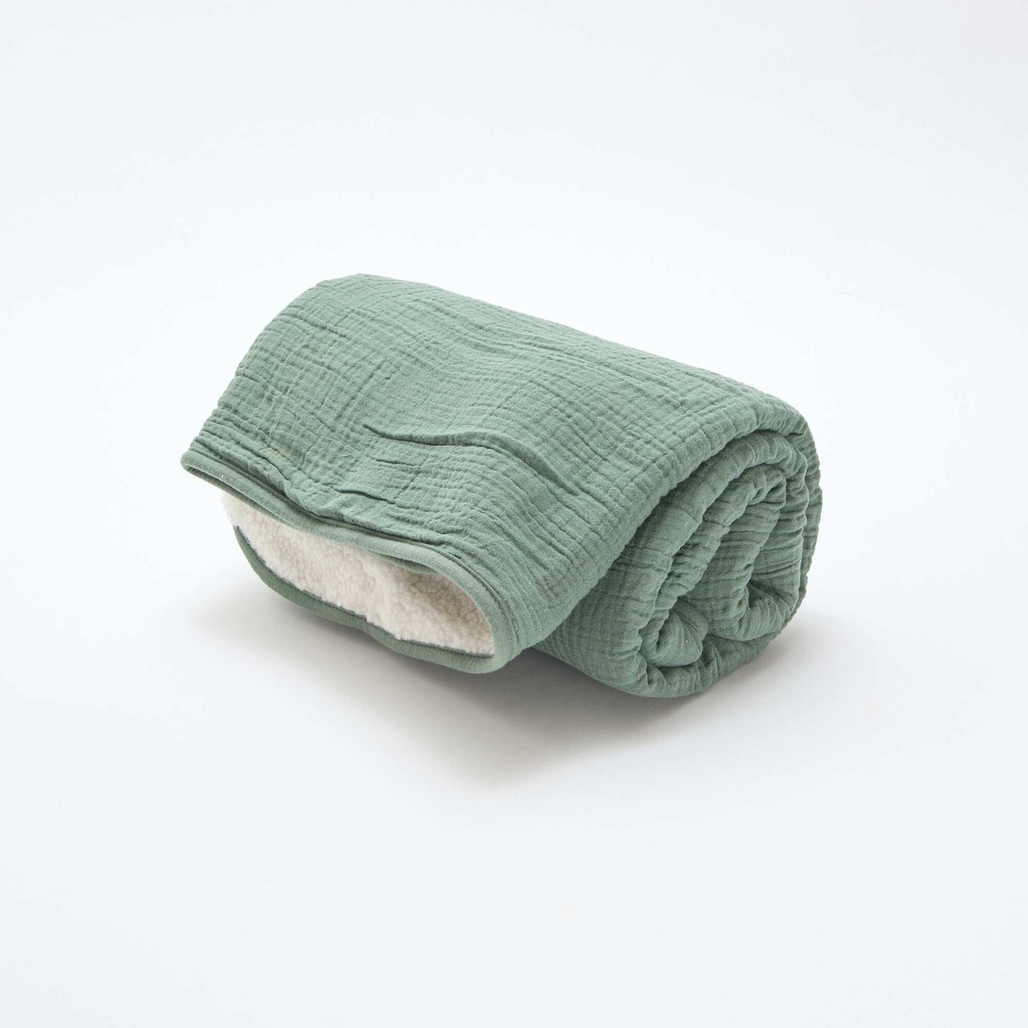 Couverture en gaze de coton et polaire VERT