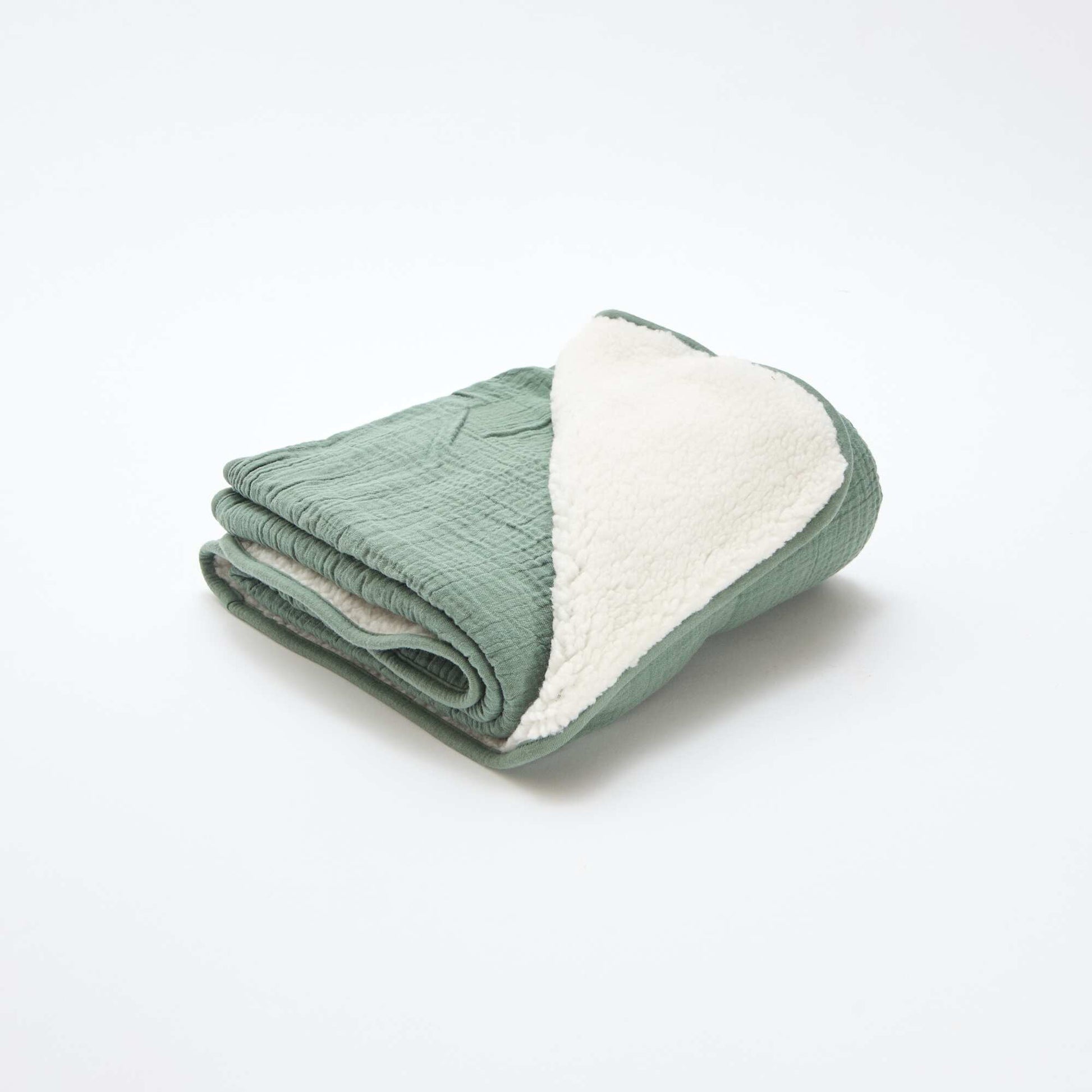 Couverture en gaze de coton et polaire VERT