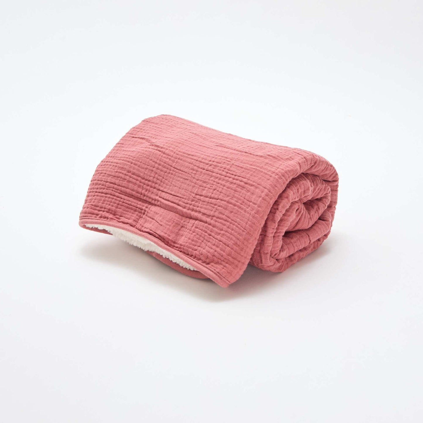 Couverture en gaze de coton et polaire ROSE