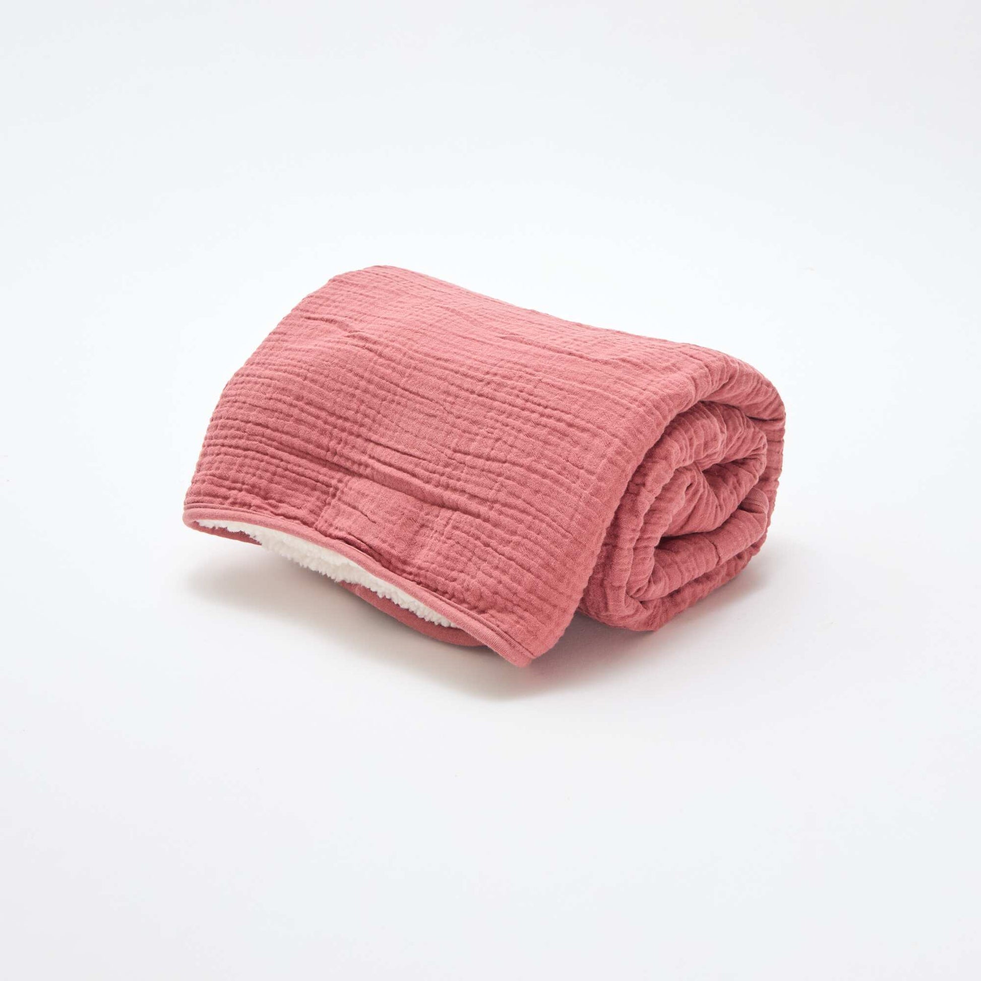 Couverture en gaze de coton et polaire ROSE