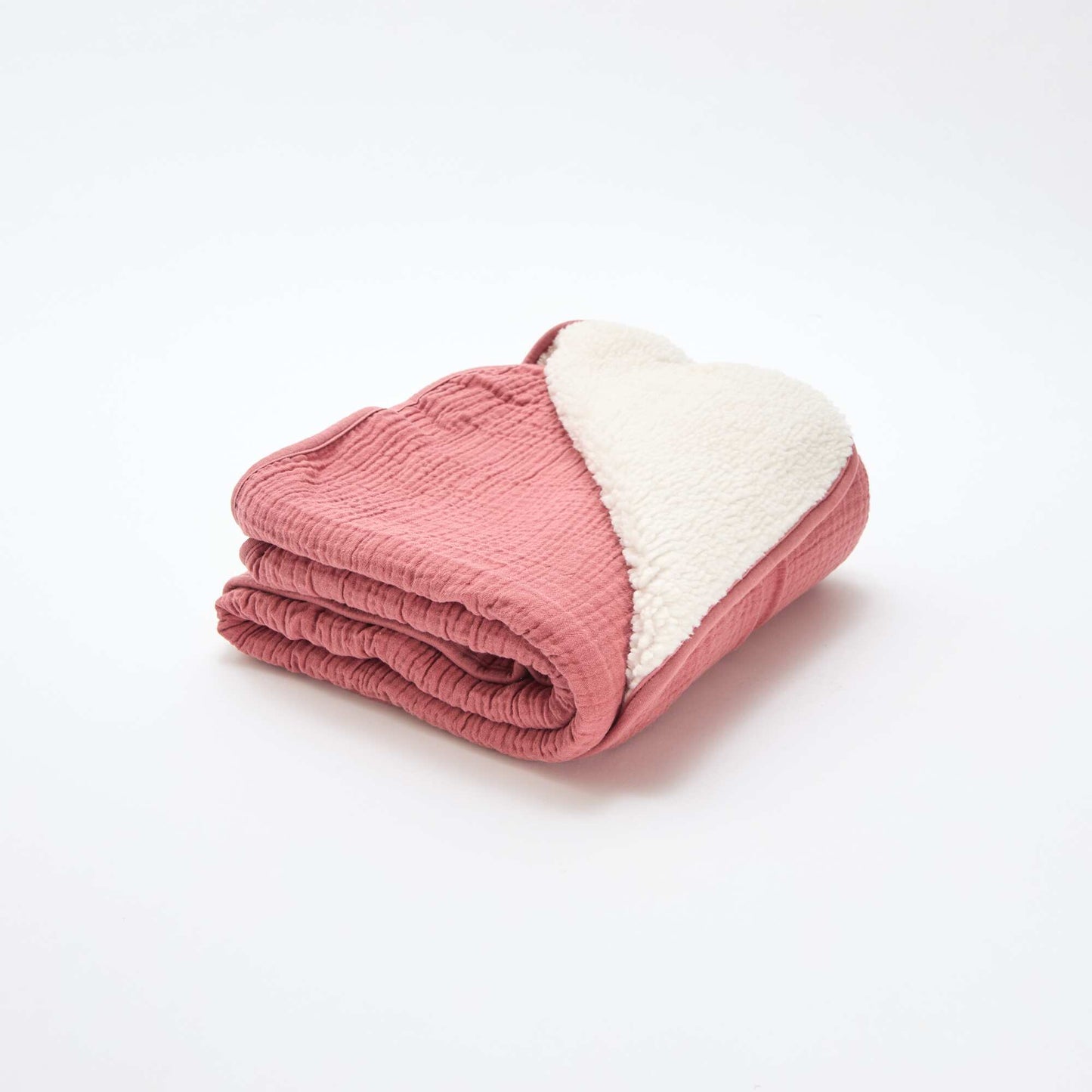 Couverture en gaze de coton et polaire ROSE