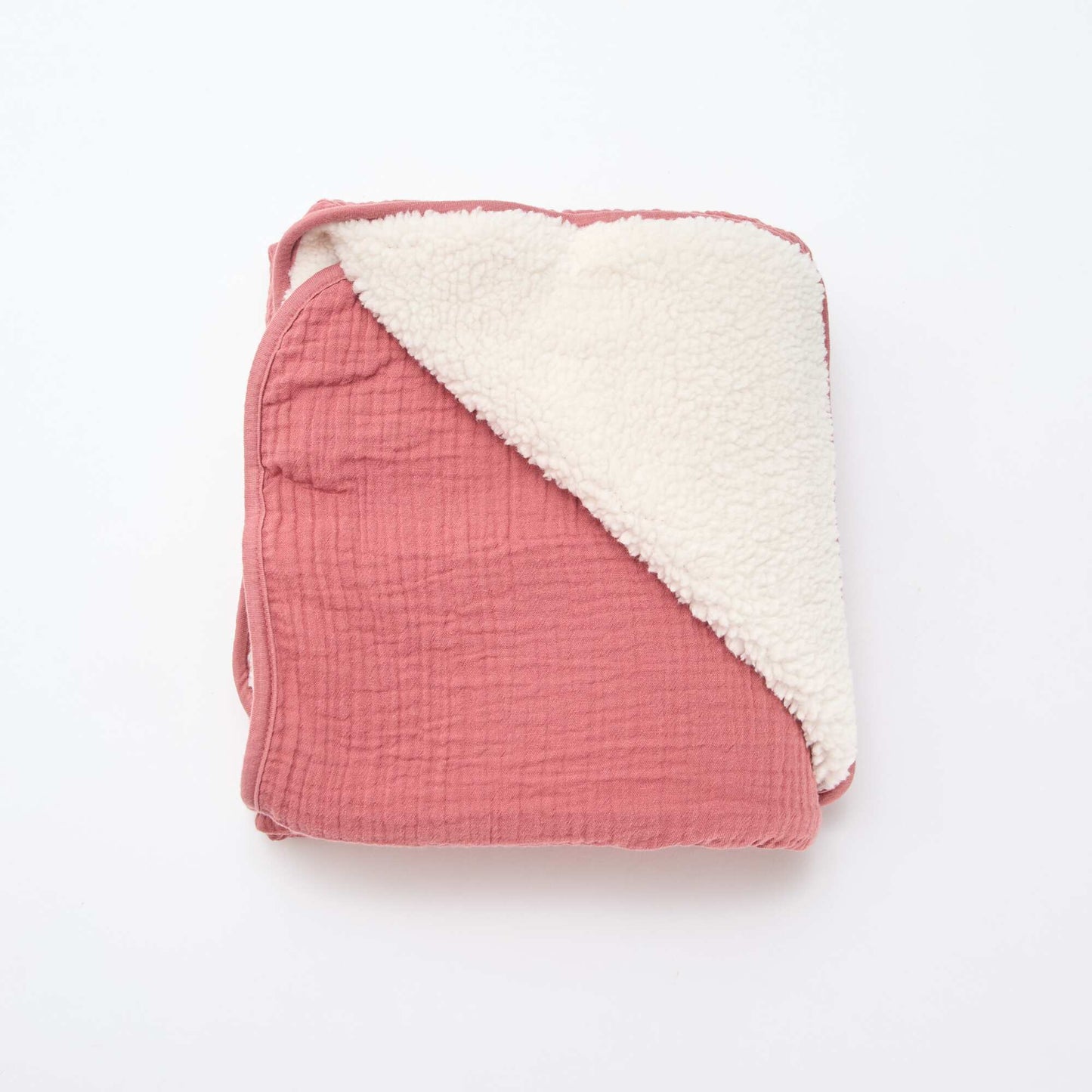 Couverture en gaze de coton et polaire ROSE