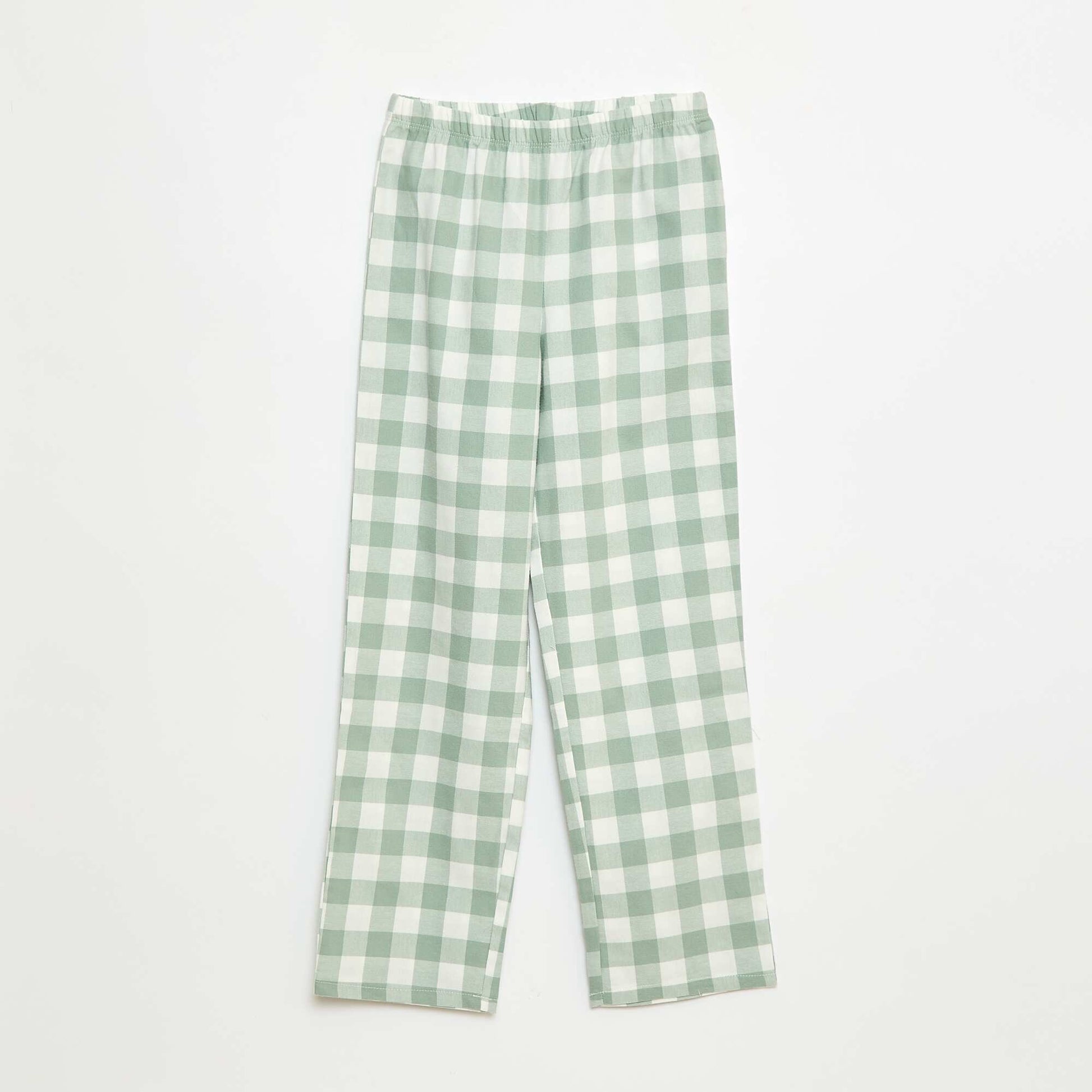 Pyjama long à carreaux chemise + pantalon - 2 pièces VERT