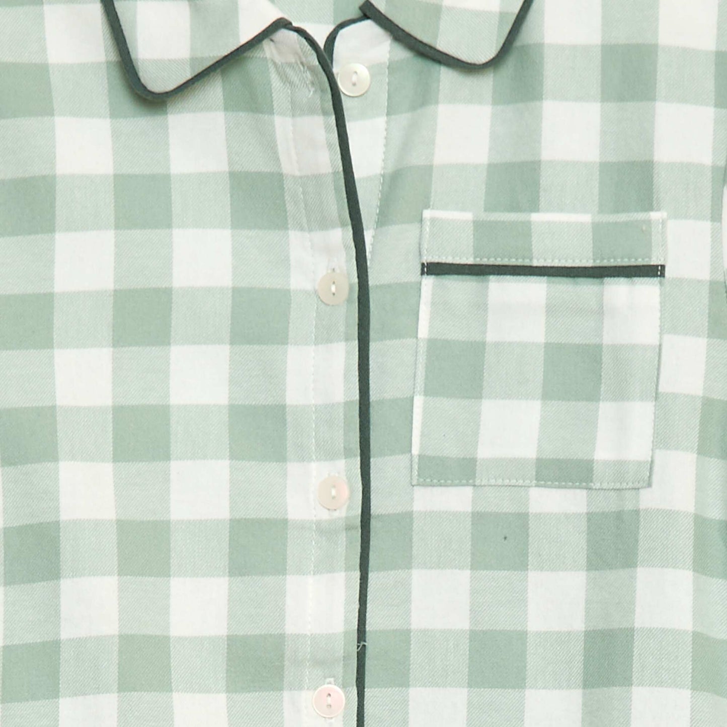 Pyjama long à carreaux chemise + pantalon - 2 pièces VERT