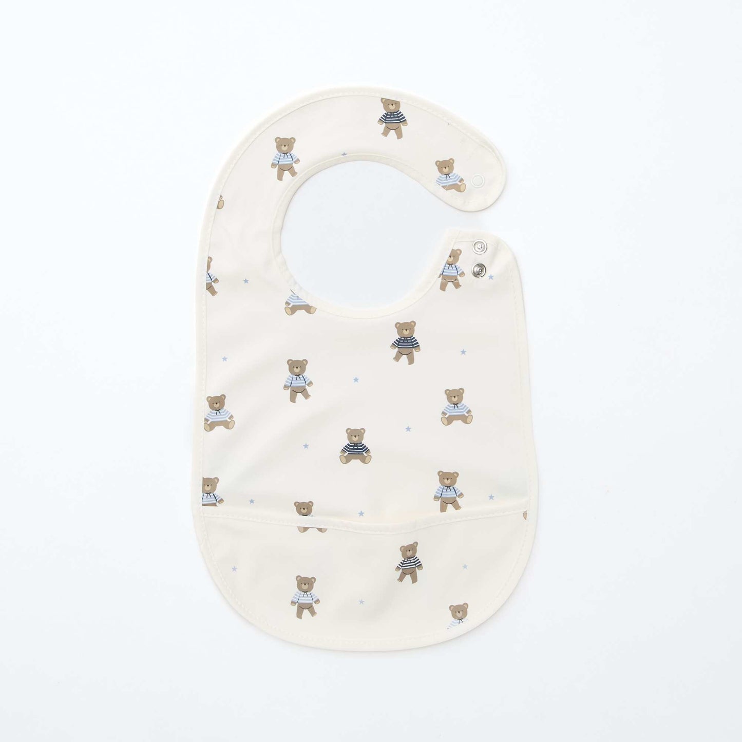 Lot de 2 bavoirs imperméables avec imprimé BLANC/BLEU