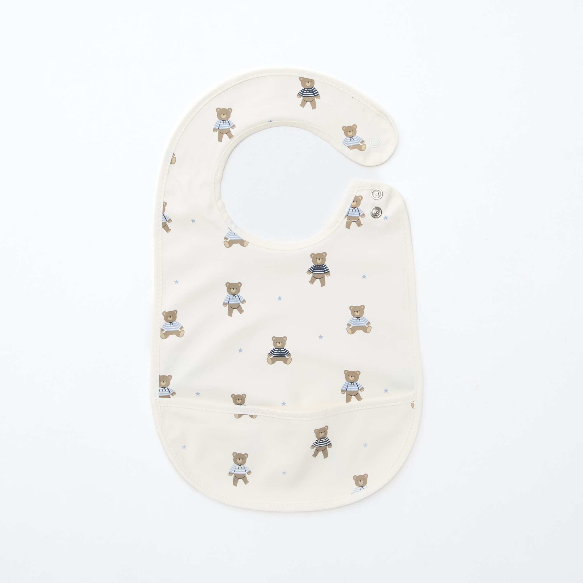 Lot de 2 bavoirs imperméables avec imprimé BLANC/BLEU