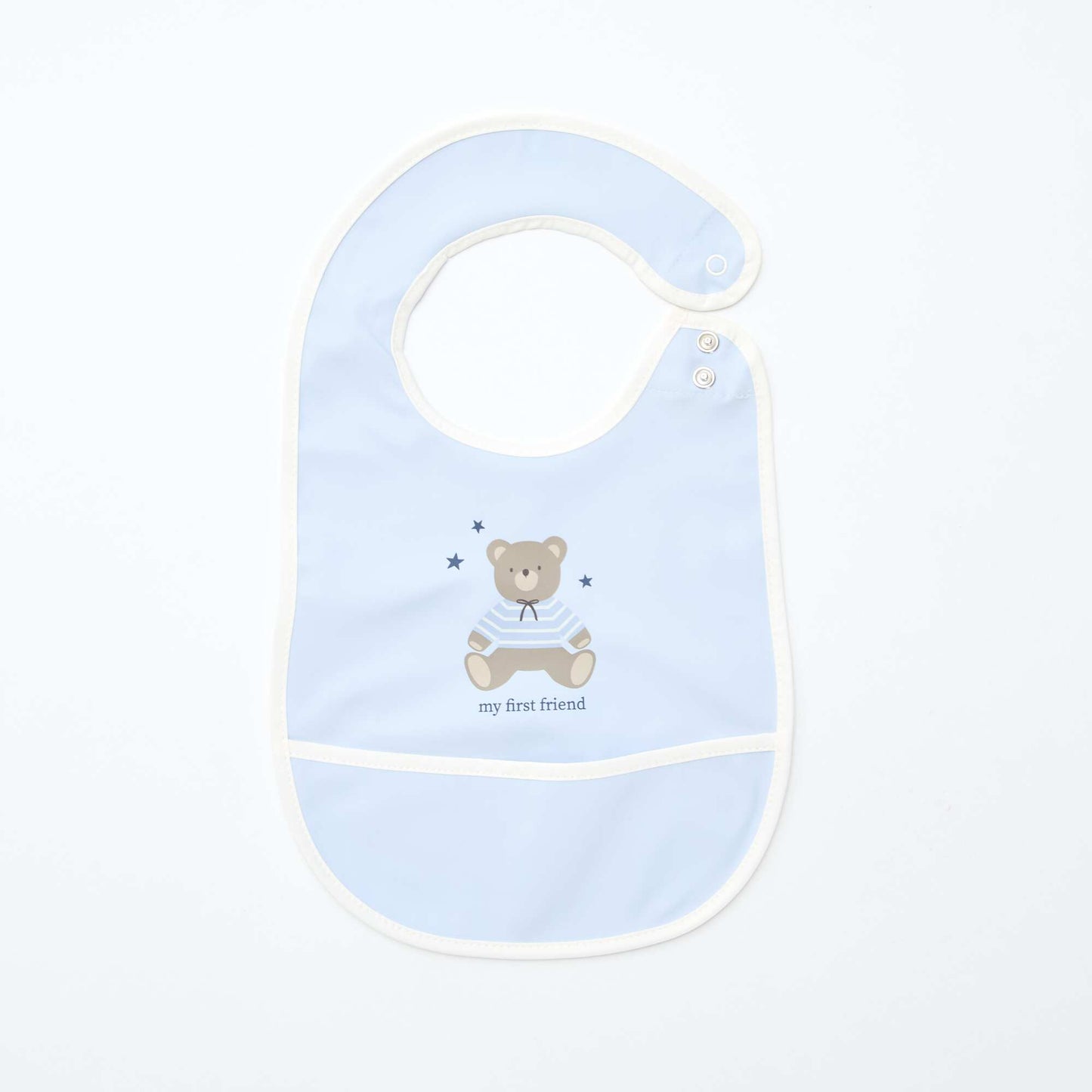 Lot de 2 bavoirs imperméables avec imprimé BLANC/BLEU