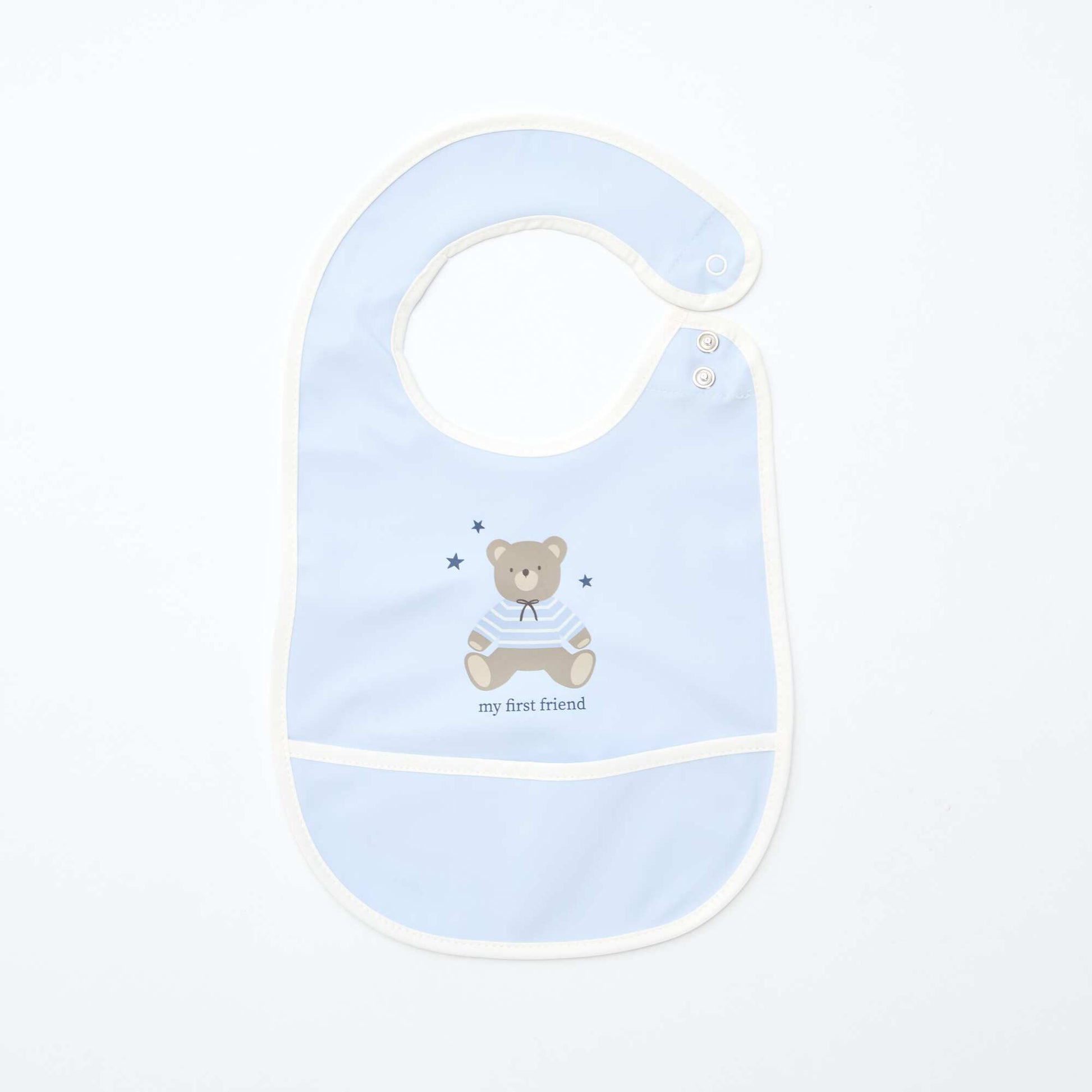 Lot de 2 bavoirs imperméables avec imprimé BLANC/BLEU