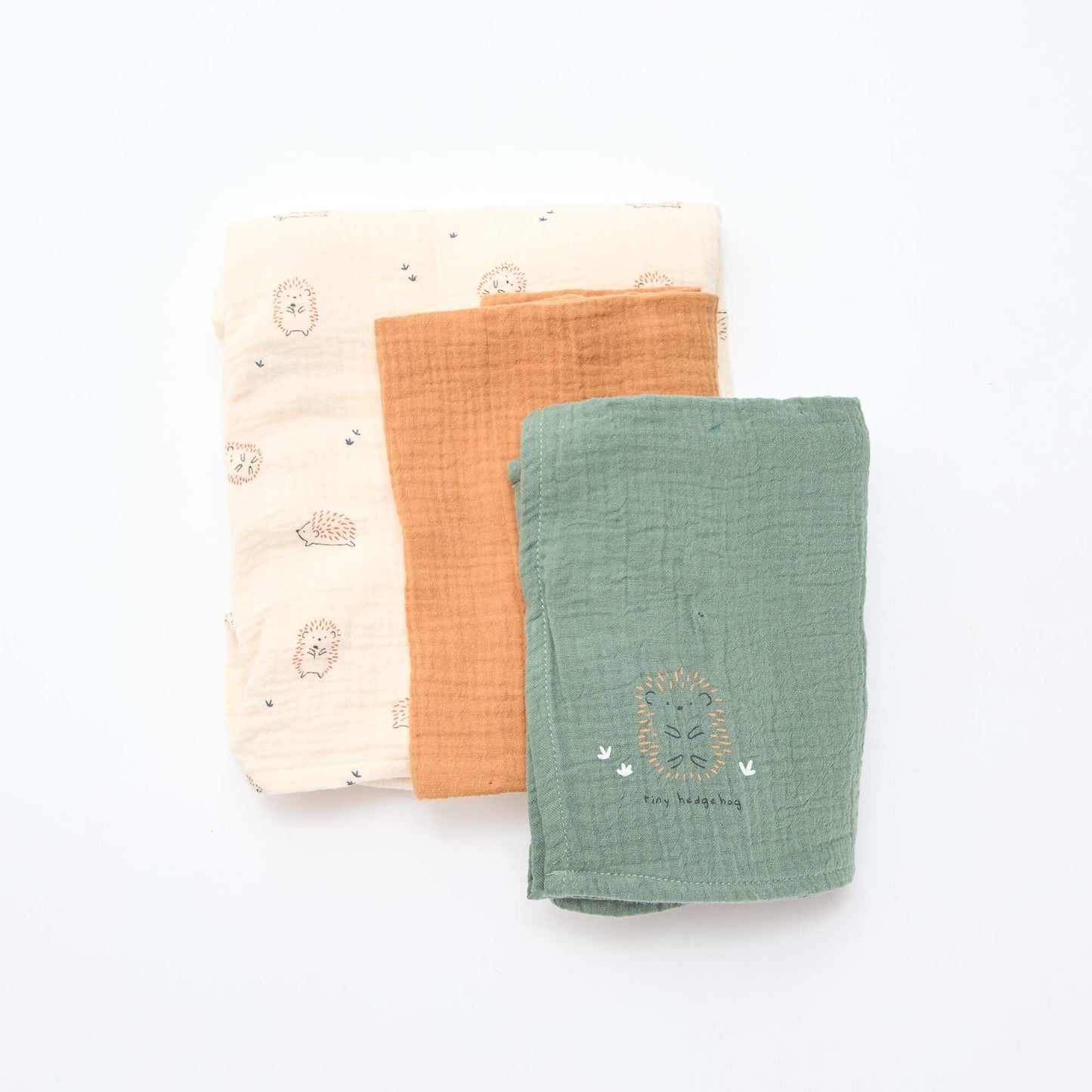 Lot de 3 langes en gaze de coton BLANC