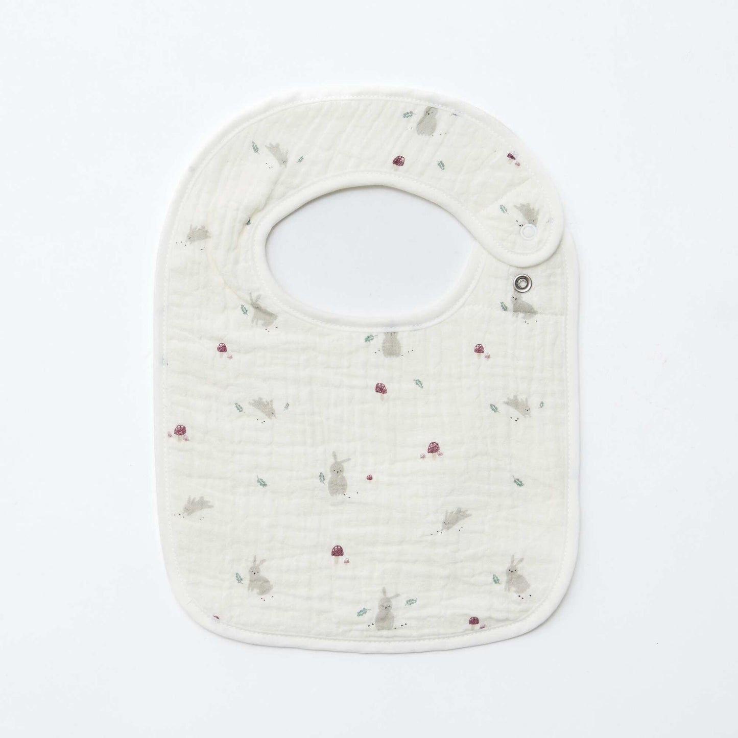 Lot de 2 bavoirs en gaze de coton doublure en éponge BLANC