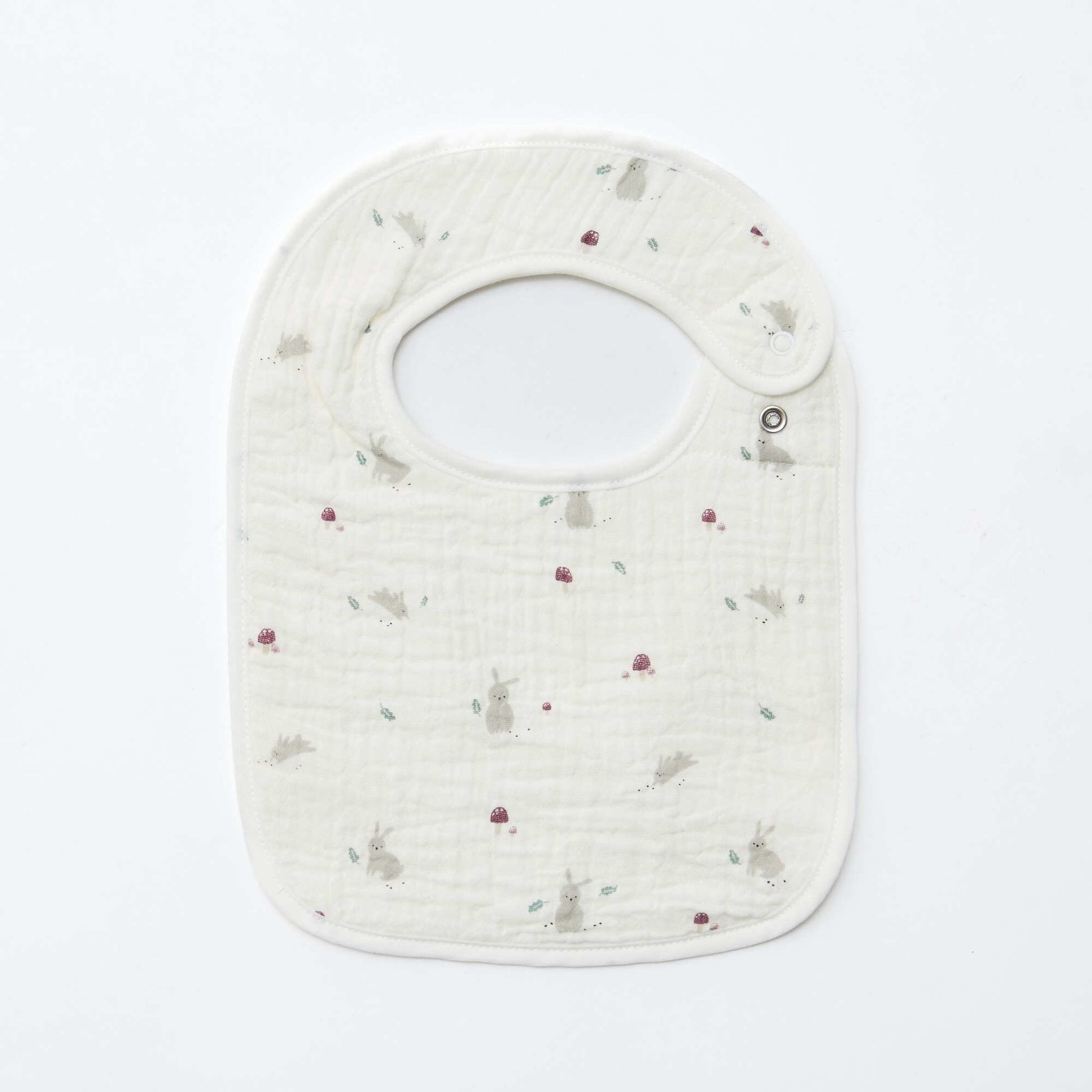 Lot de 2 bavoirs en gaze de coton doublure en éponge BLANC