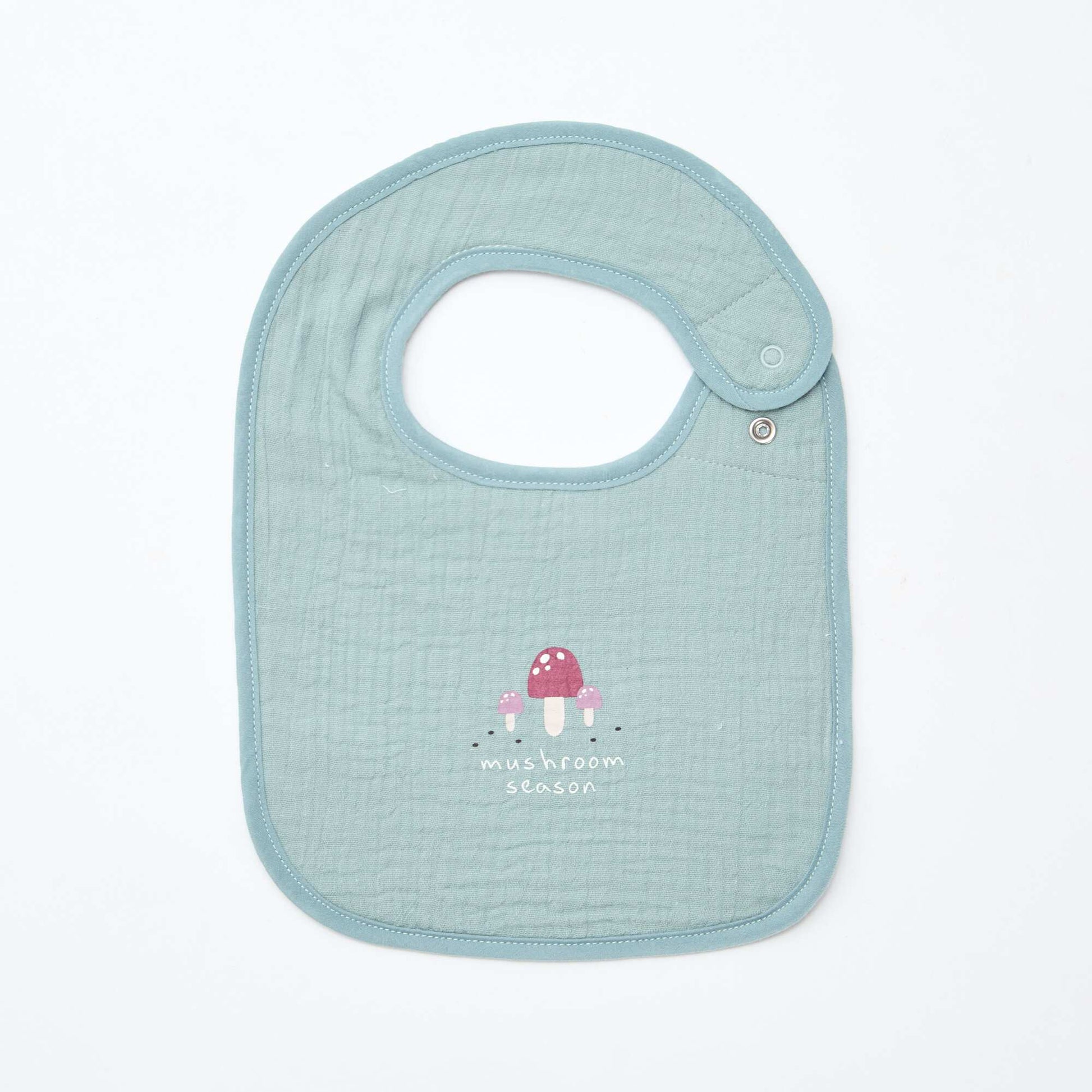 Lot de 2 bavoirs en gaze de coton doublure en éponge BLANC