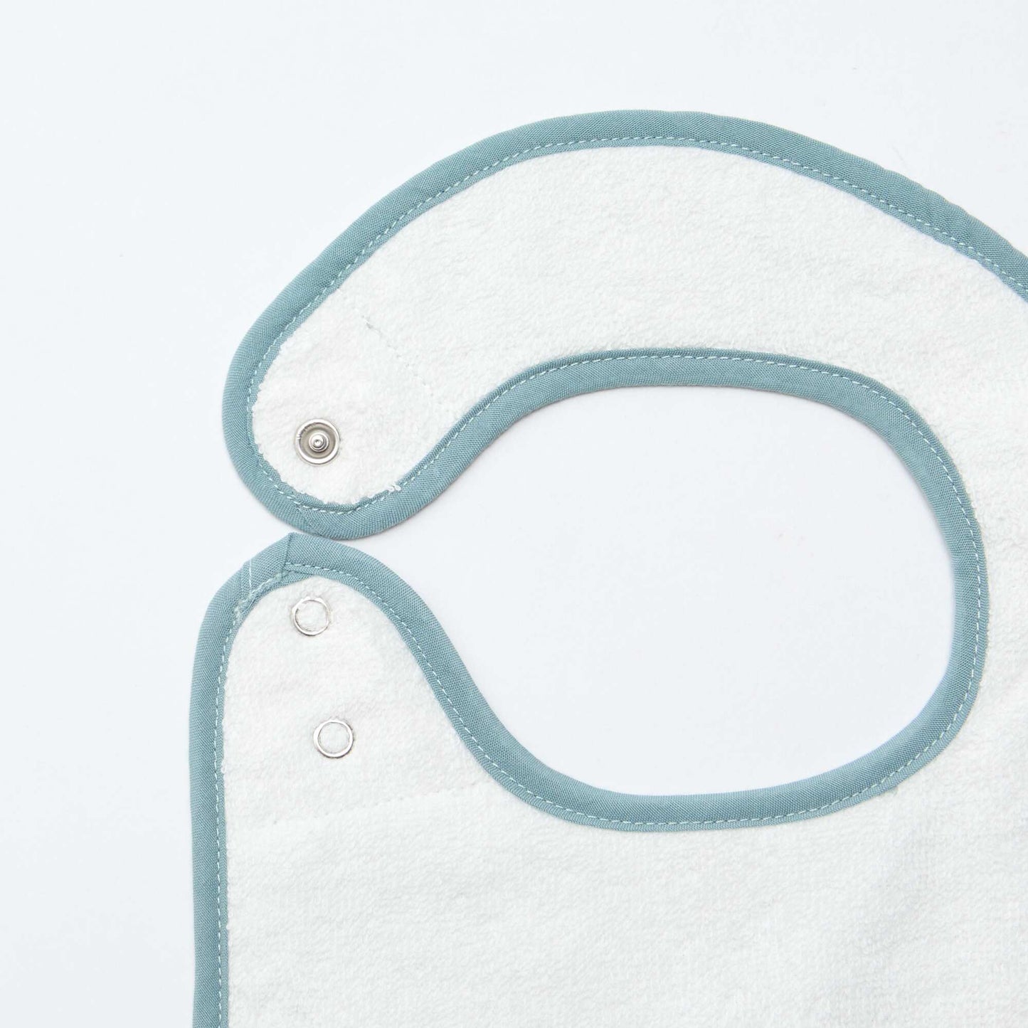 Lot de 2 bavoirs en gaze de coton doublure en éponge BLANC