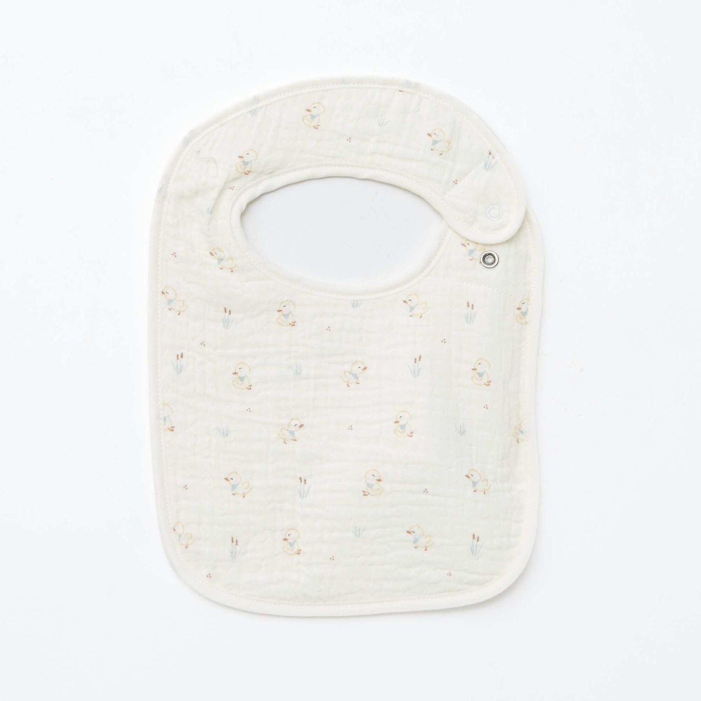 Lot de 2 bavoirs en gaze de coton doublure en éponge BEIGE