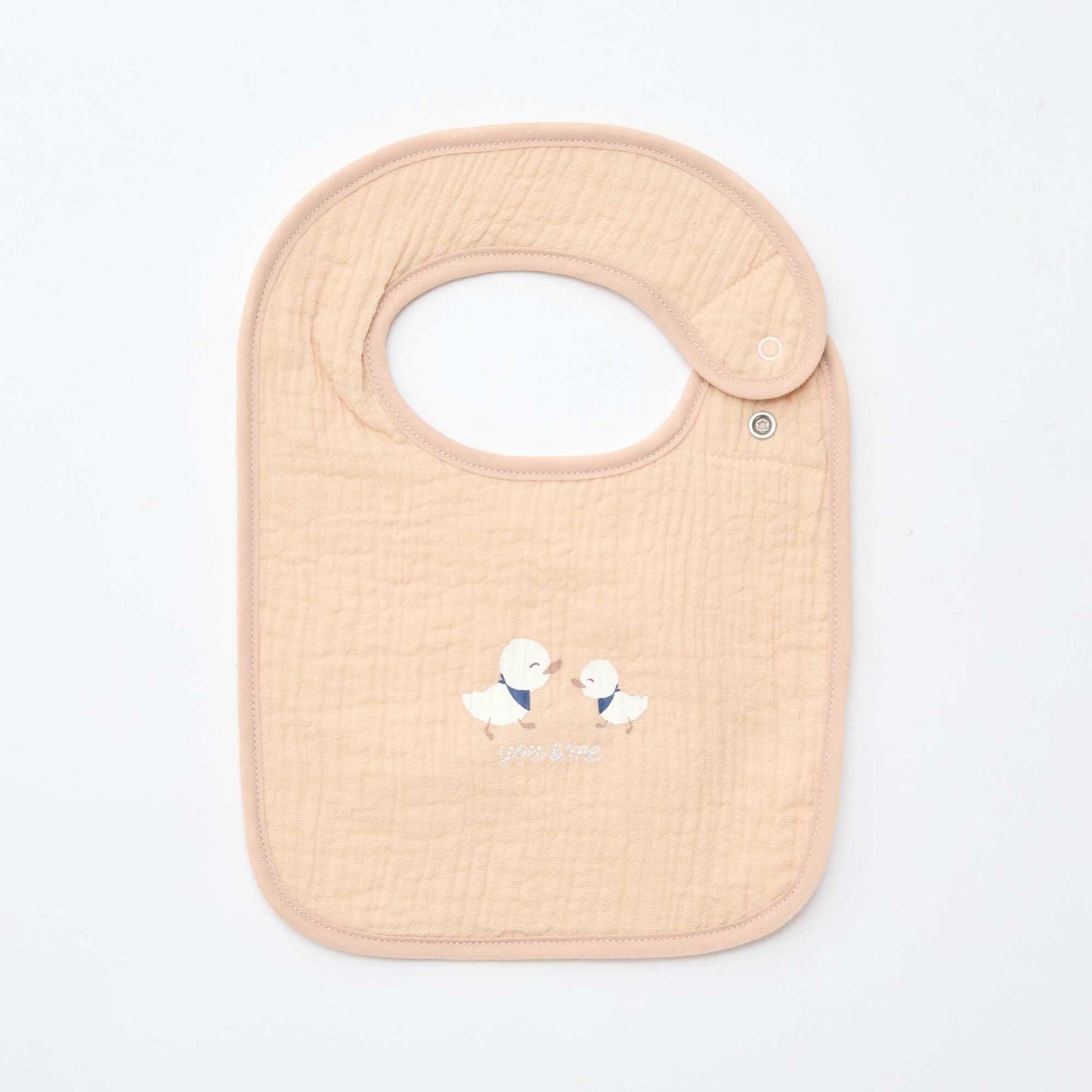 Lot de 2 bavoirs en gaze de coton doublure en éponge BEIGE