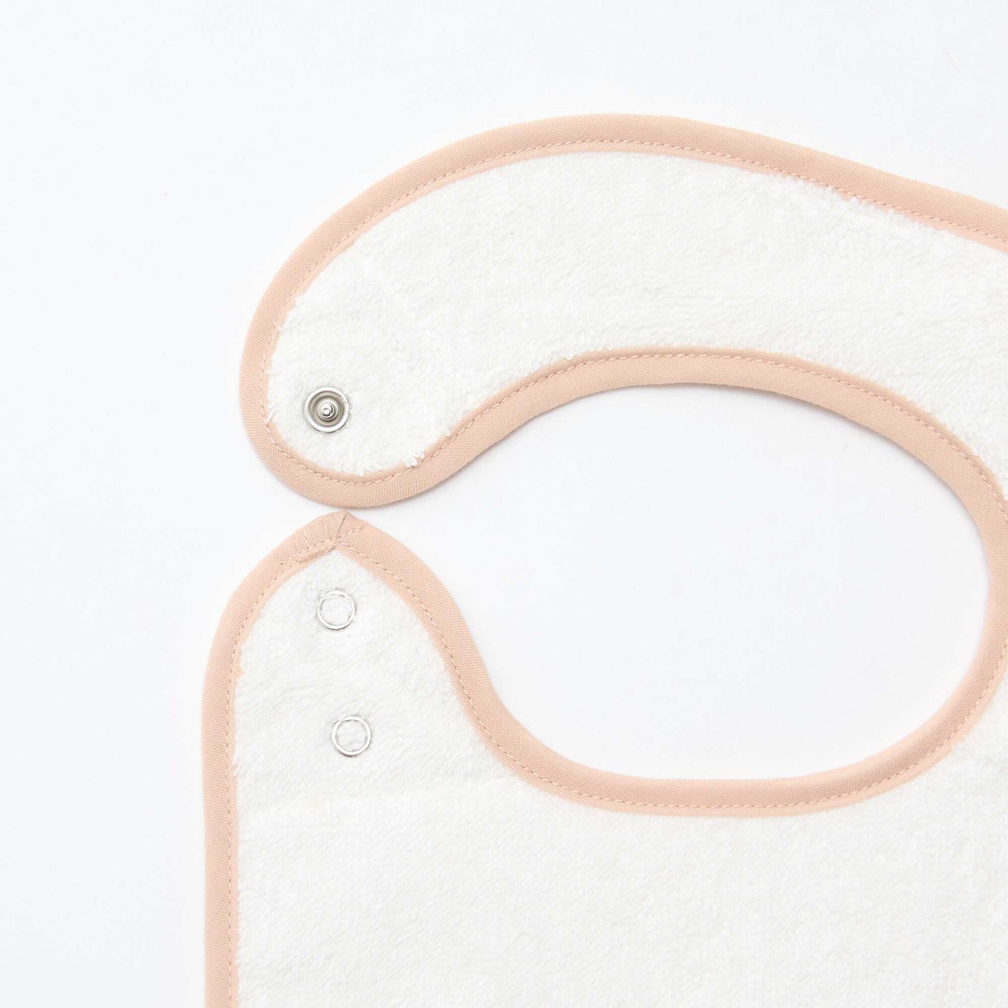 Lot de 2 bavoirs en gaze de coton doublure en éponge BEIGE