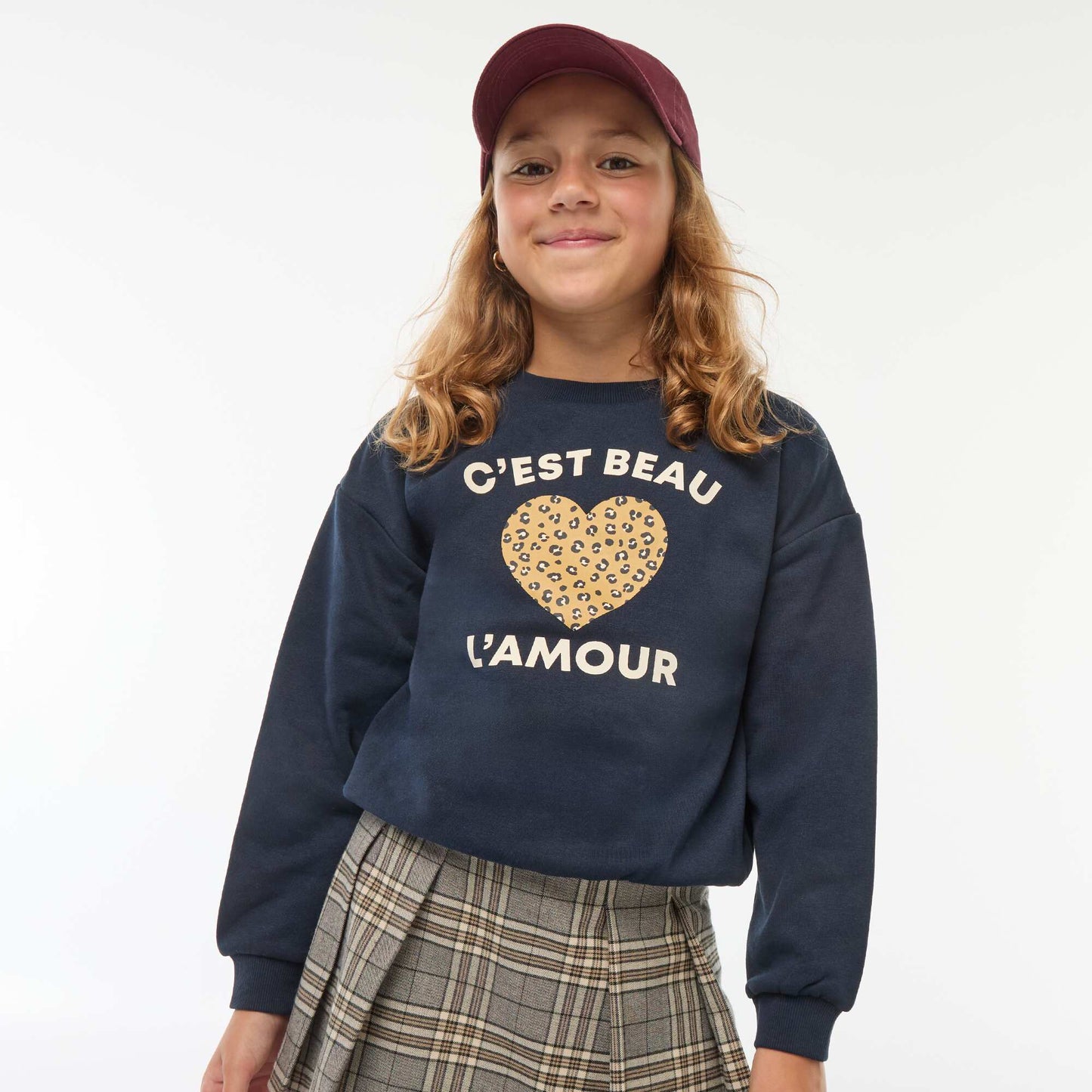 Sweat à manches longues avec imprimé BLEU