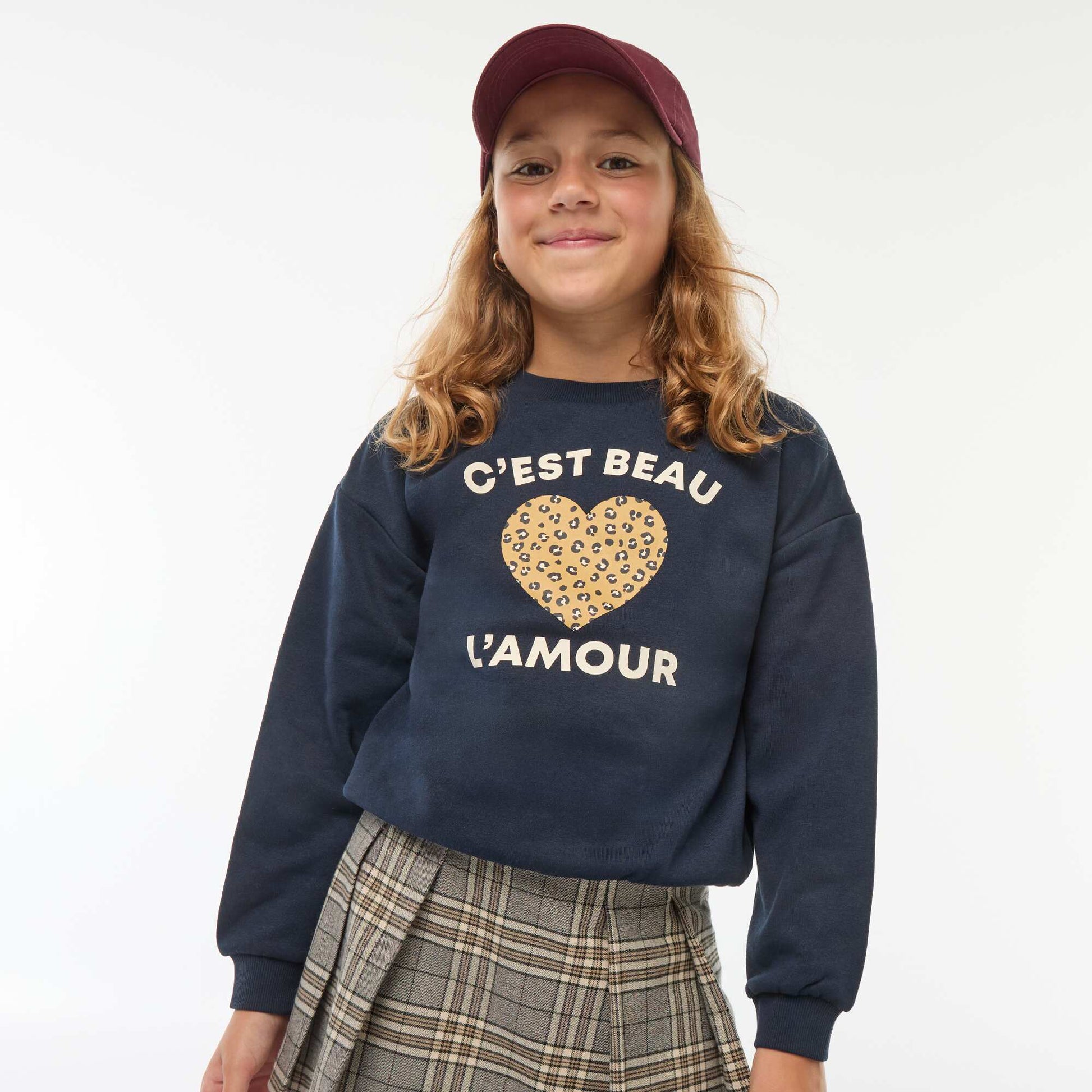 Sweat à manches longues avec imprimé BLEU