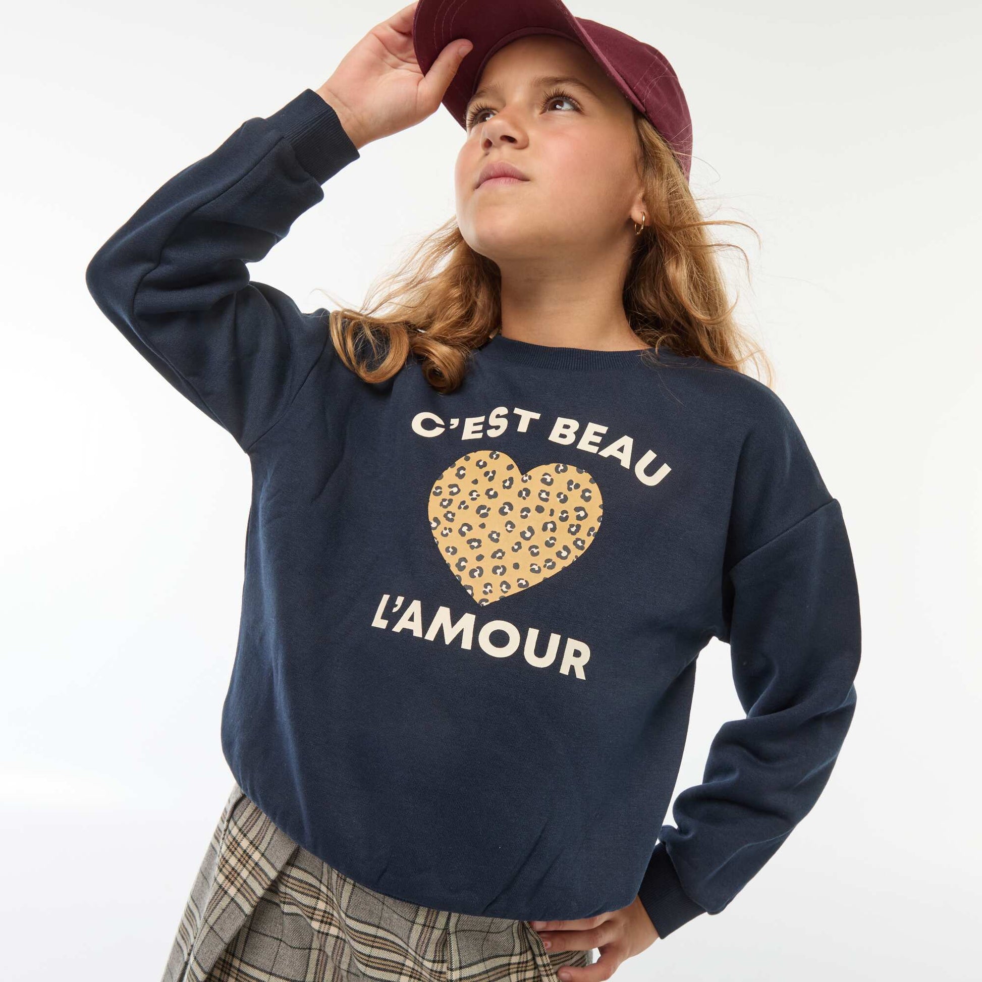 Sweat à manches longues avec imprimé BLEU