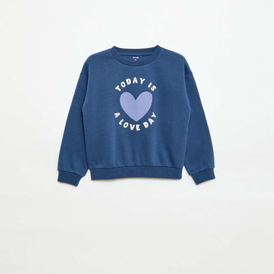 Sweat à manches longues avec imprimé BLEU