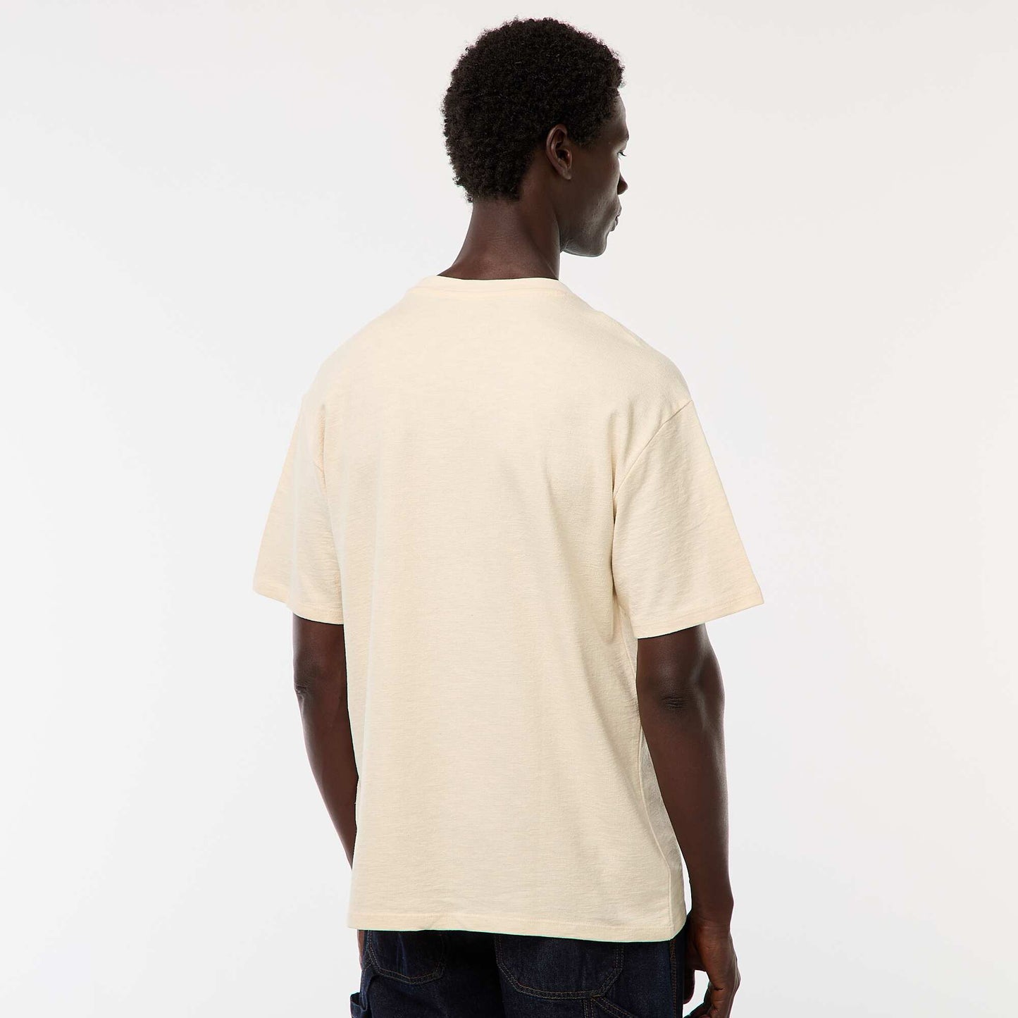 T-shirt uni à manches courtes avec poche poitrine BLANC