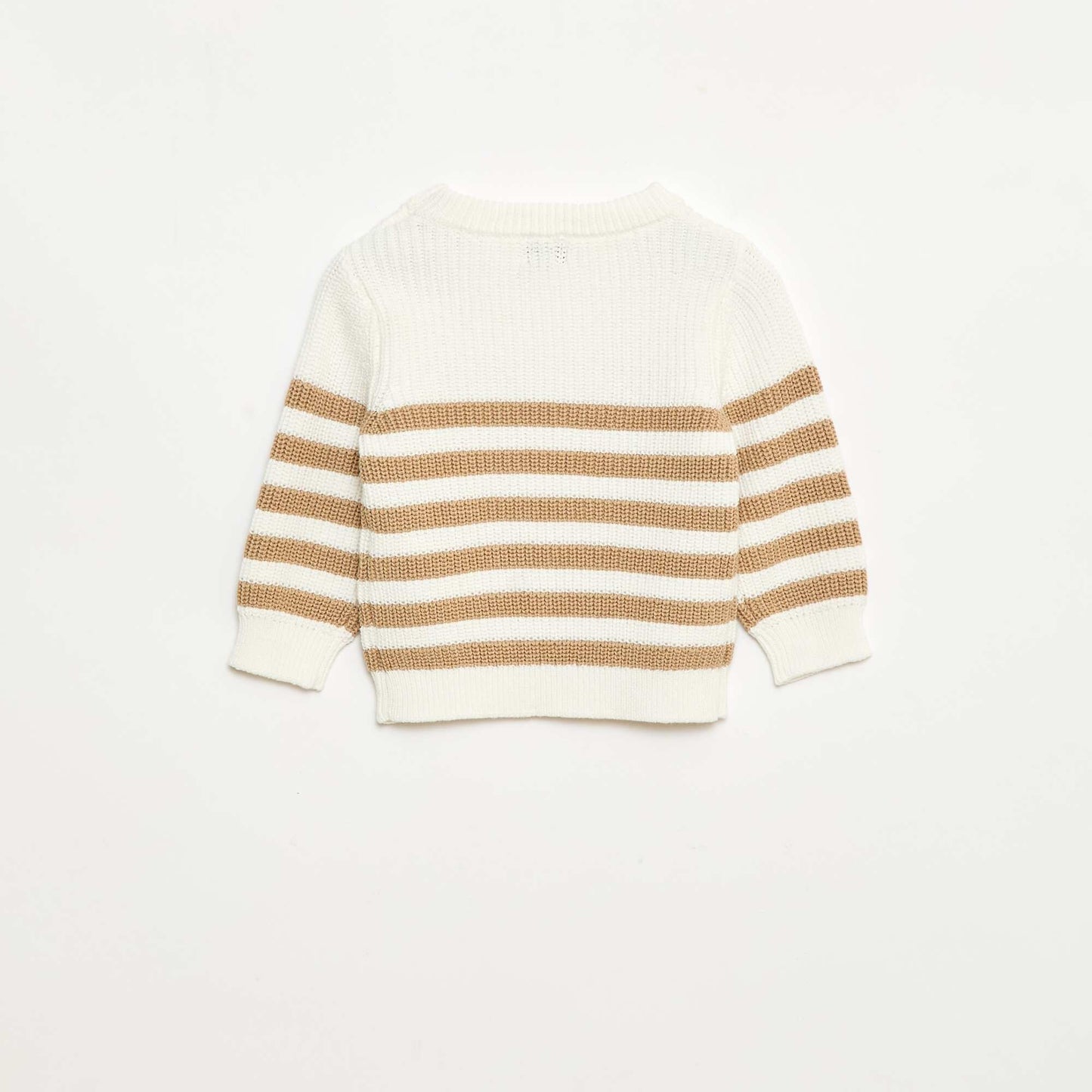 Pull à rayures en coton BEIGE