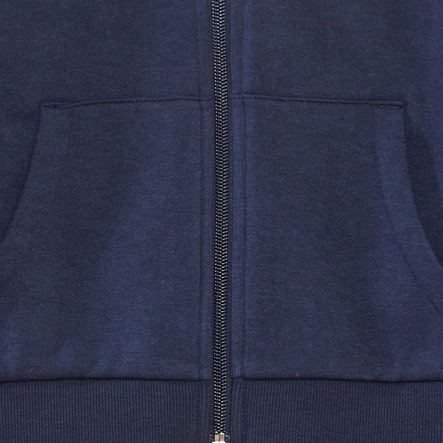 Sweat uni zippé à capuche BLEU MARINE