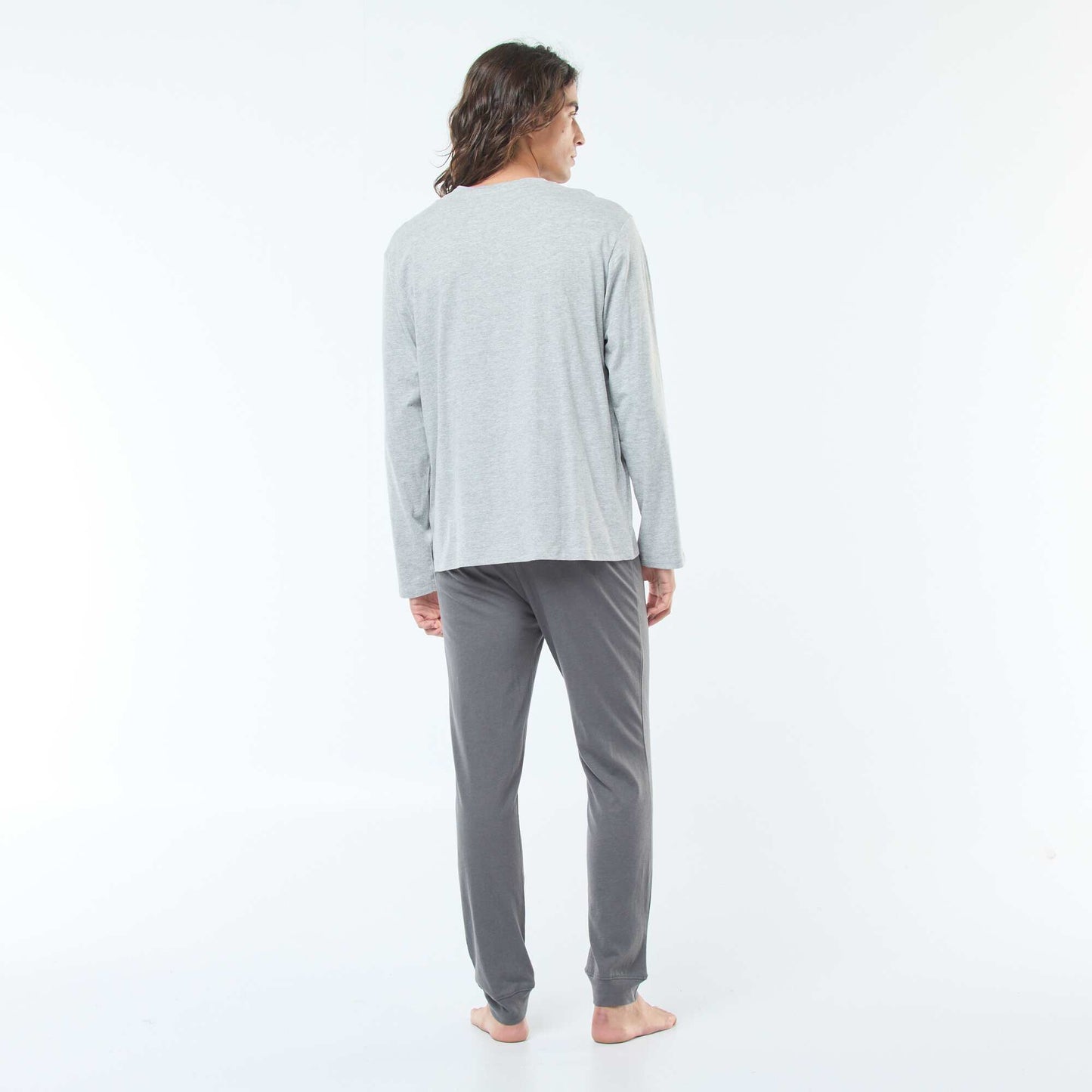 Ensemble pyjama long en jersey t-shirt + pantalon - 2 pièces GRIS