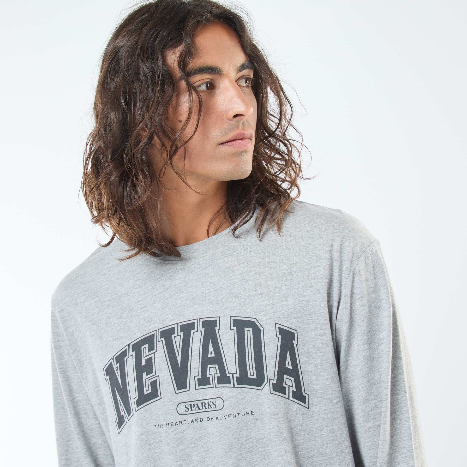 Ensemble pyjama long en jersey t-shirt + pantalon - 2 pièces GRIS