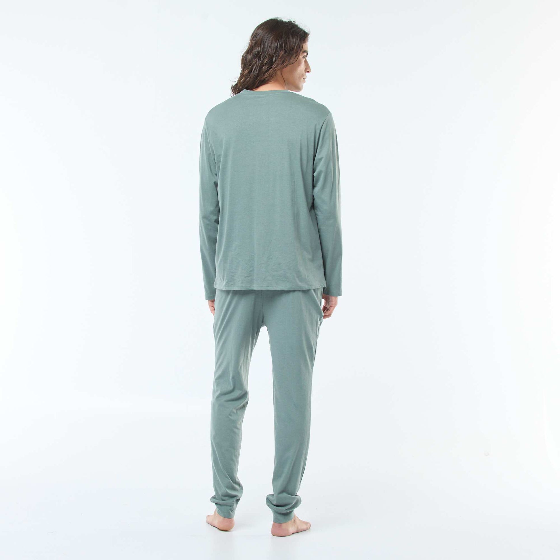 Ensemble pyjama long en jersey t-shirt + pantalon - 2 pièces VERT