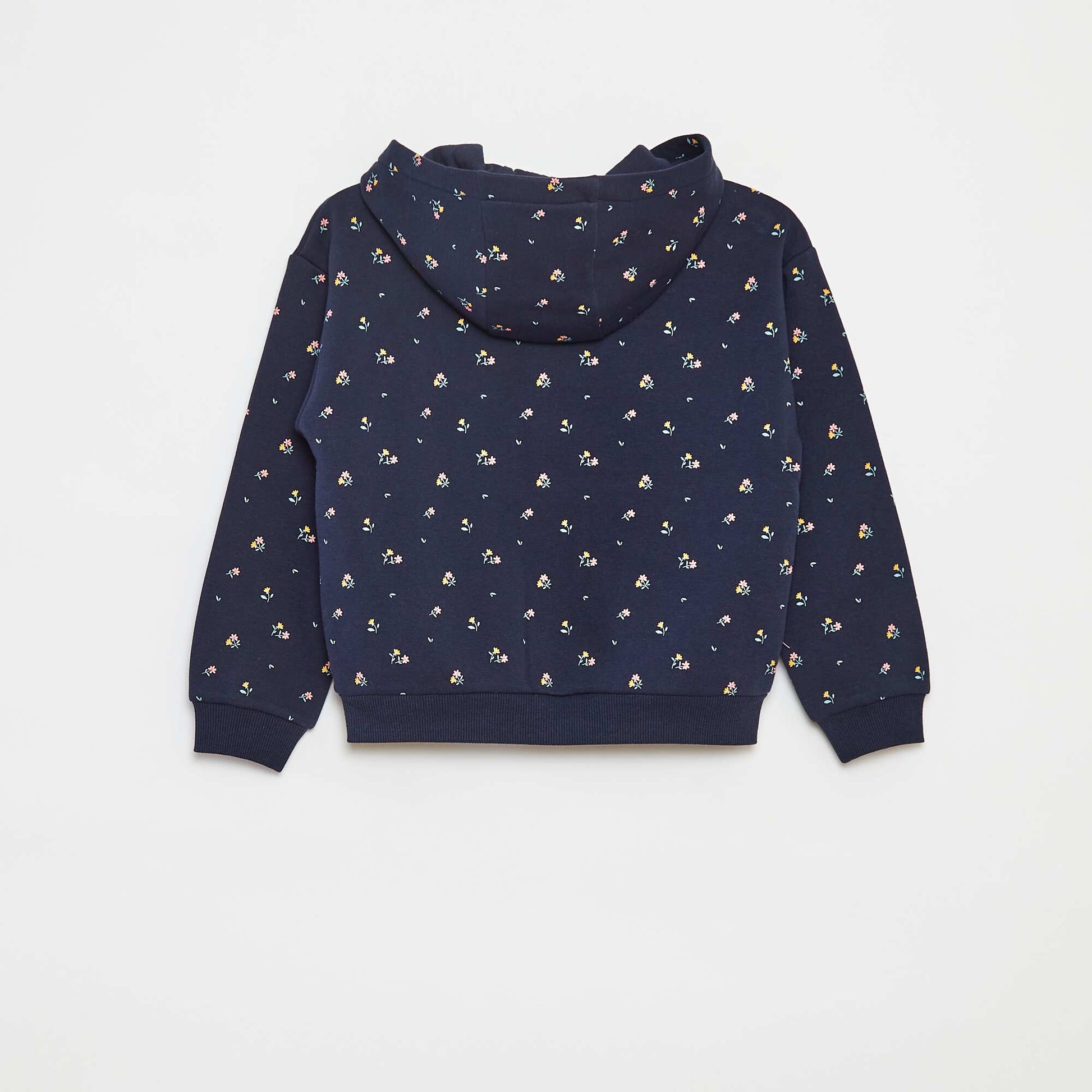 Sweat zippé à capuche avec imprimé BLEU