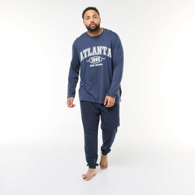 Ensemble pyjama long en jersey t-shirt + pantalon - 2 pièces BLEU