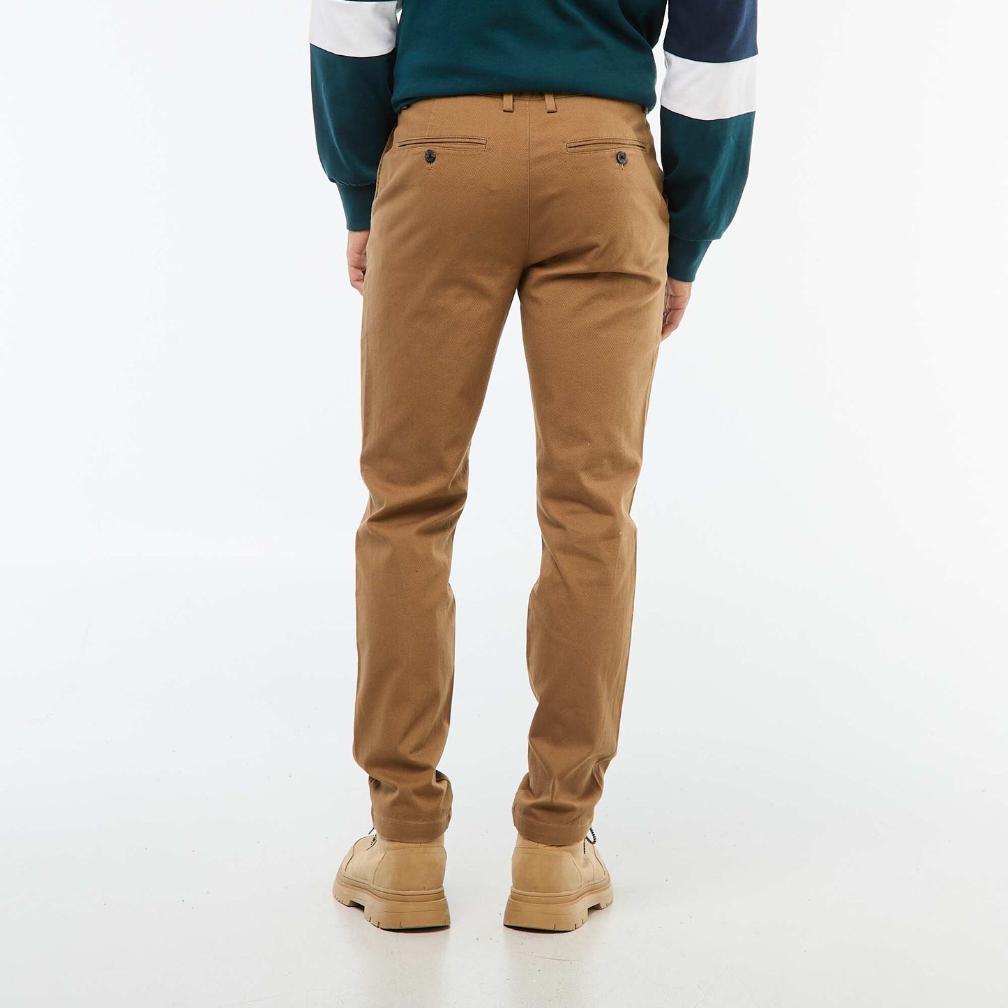 Pantalon en maille piquée uni MARRON