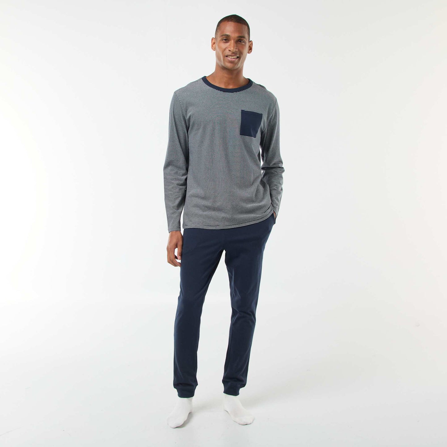 Ensemble pyjama long t-shirt + pantalon - 2 pièces BLEU