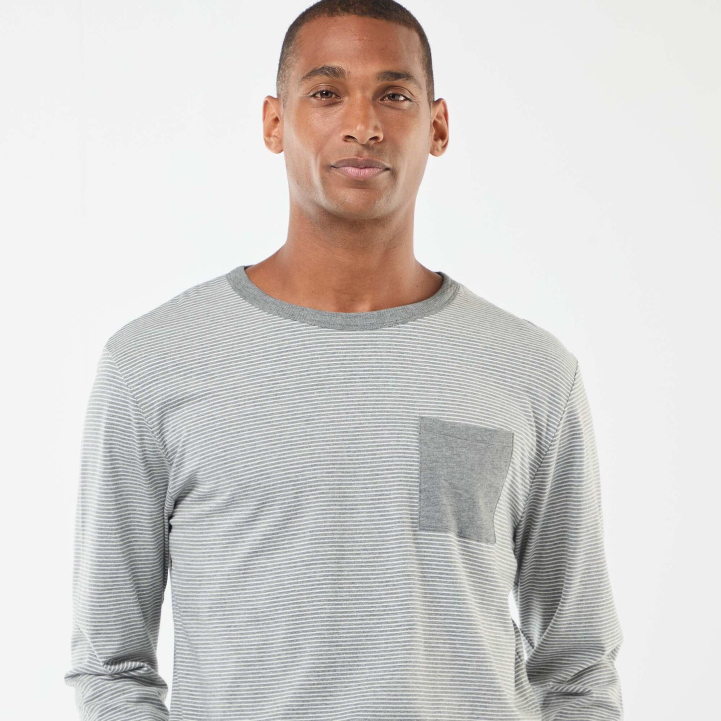 Ensemble pyjama long t-shirt + pantalon - 2 pièces GRIS