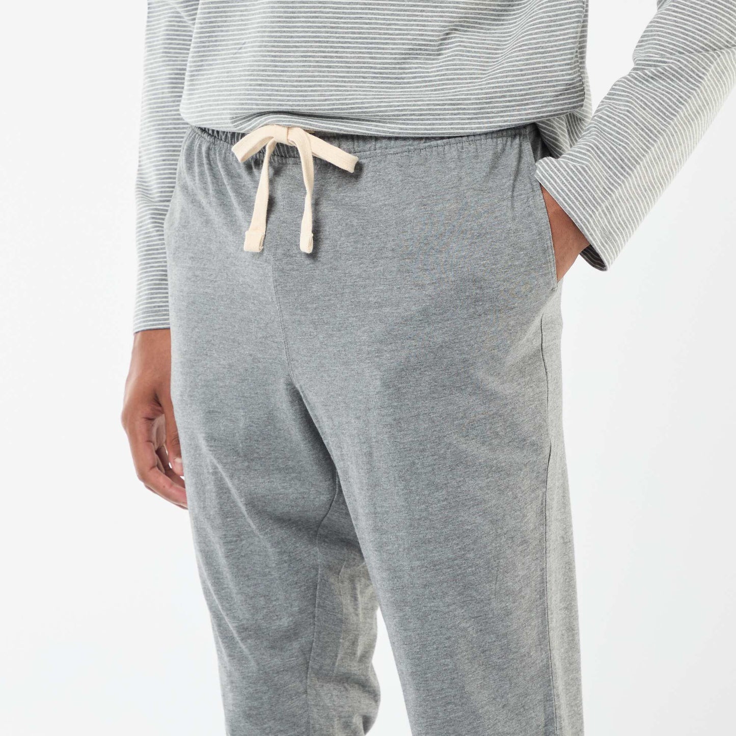 Ensemble pyjama long t-shirt + pantalon - 2 pièces GRIS