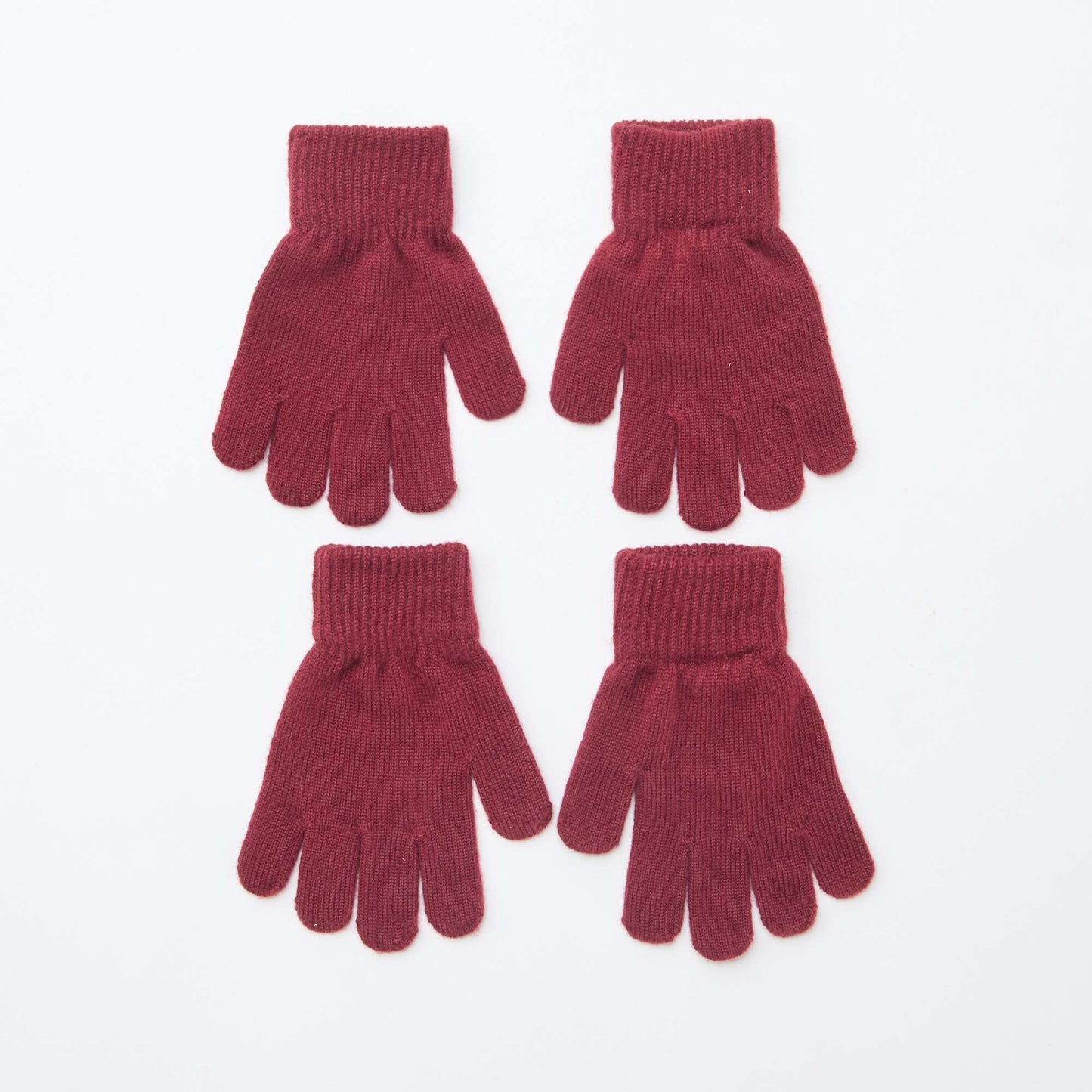 Lot de 2 paires de gants en maille ROUGE