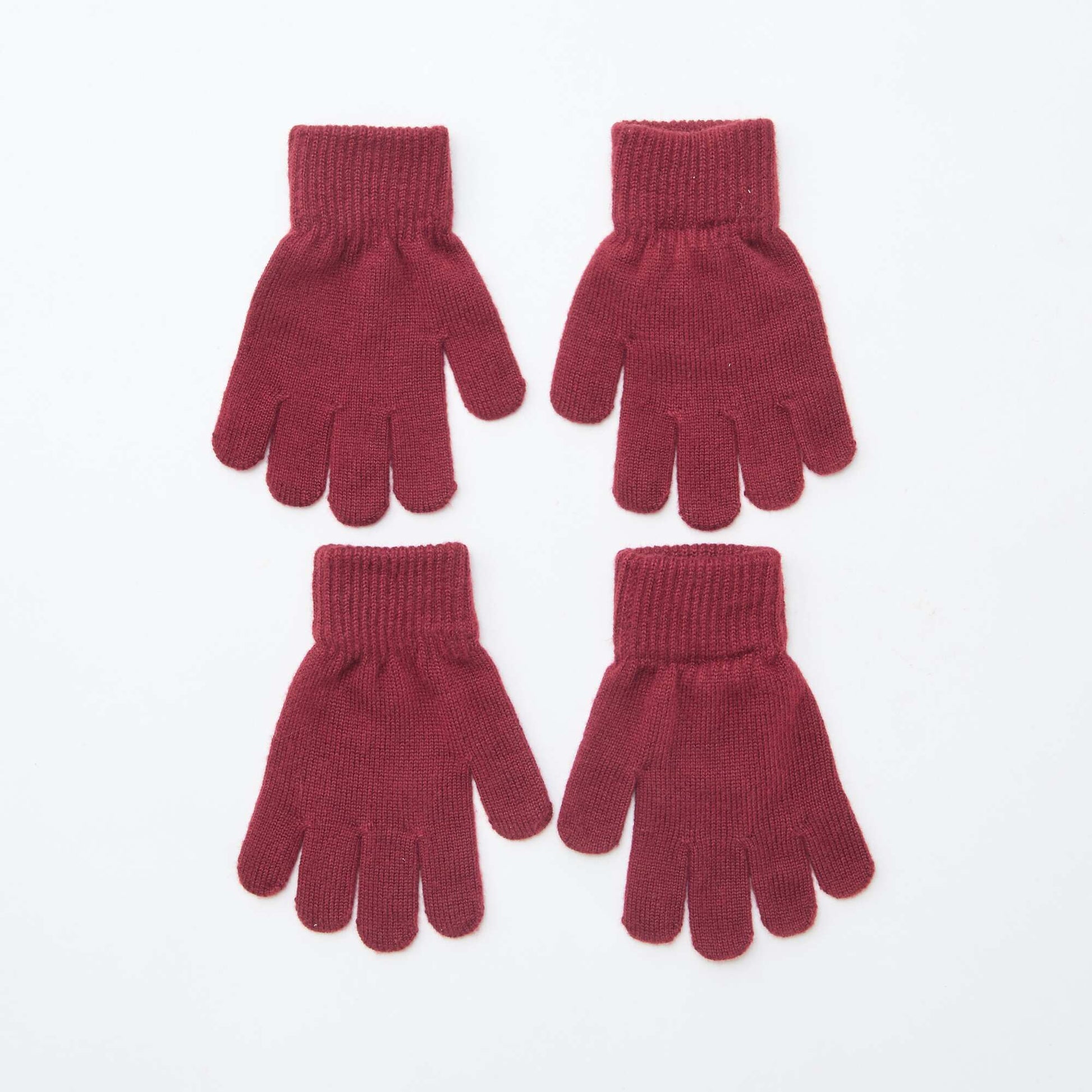 Lot de 2 paires de gants en maille ROUGE