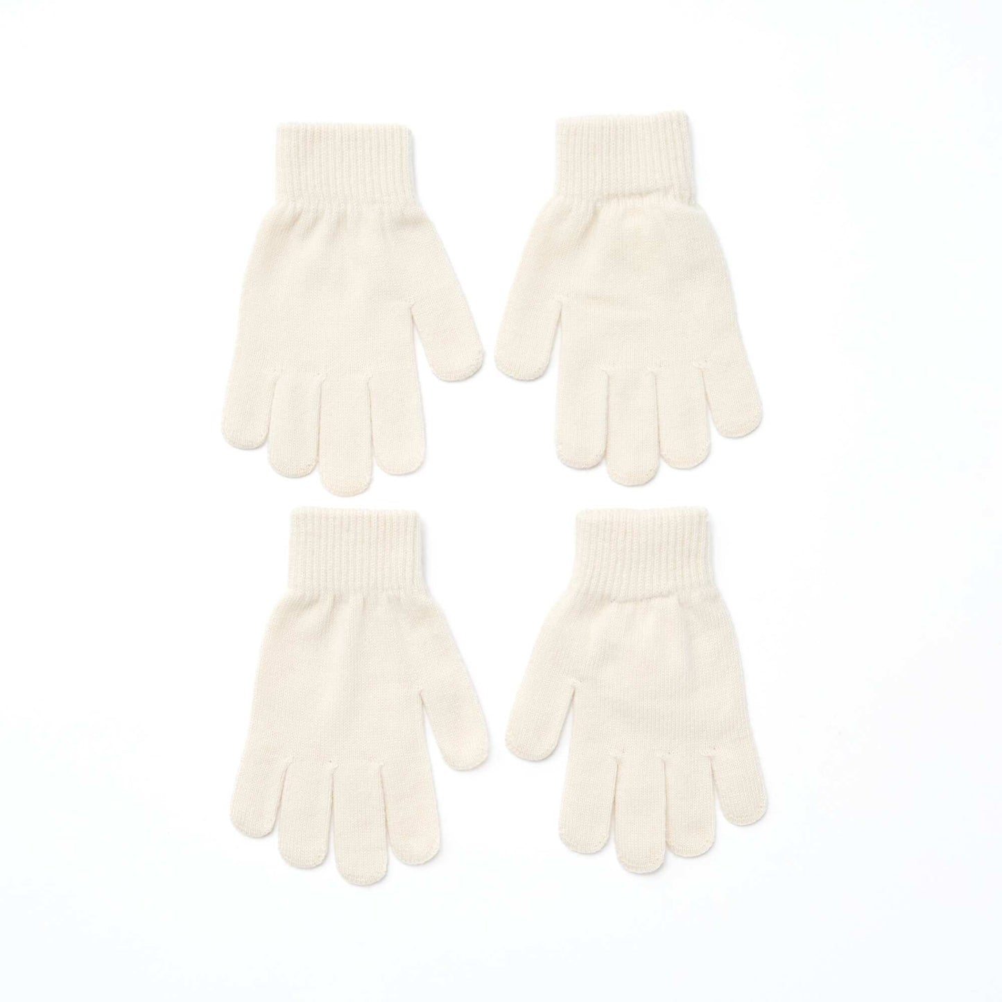 Lot de 2 paires de gants en maille BLANC