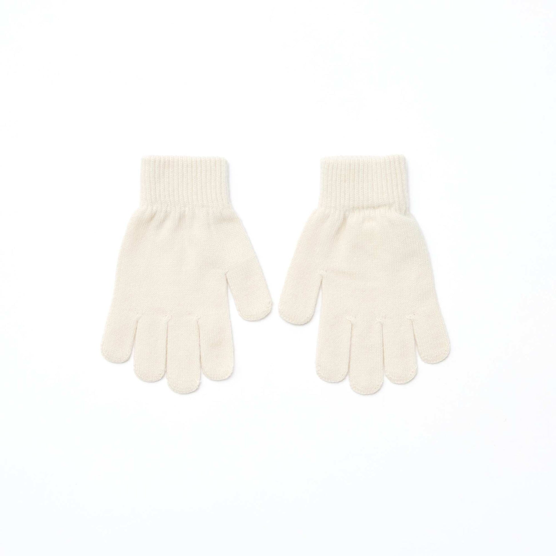 Lot de 2 paires de gants en maille BLANC