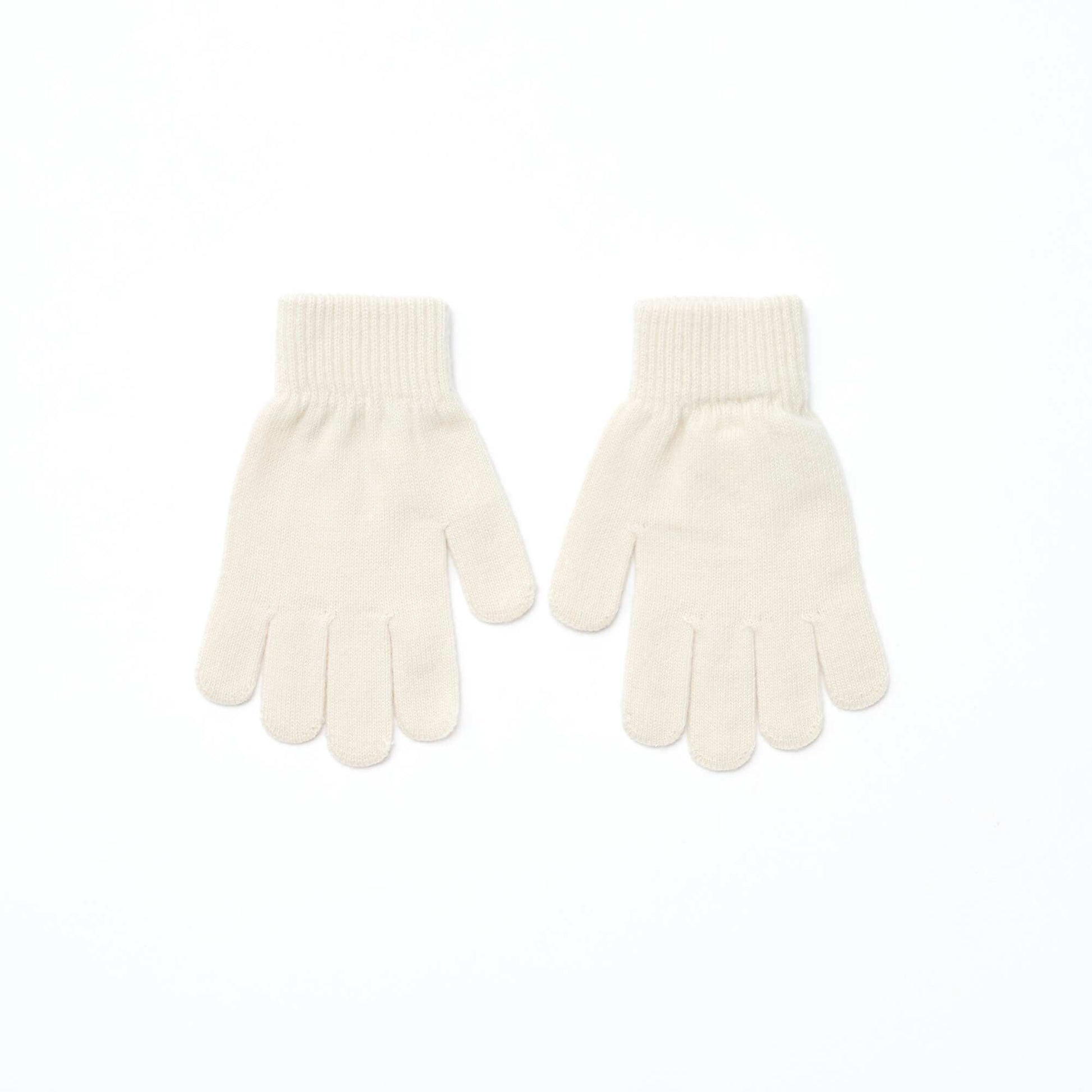 Lot de 2 paires de gants en maille BLANC