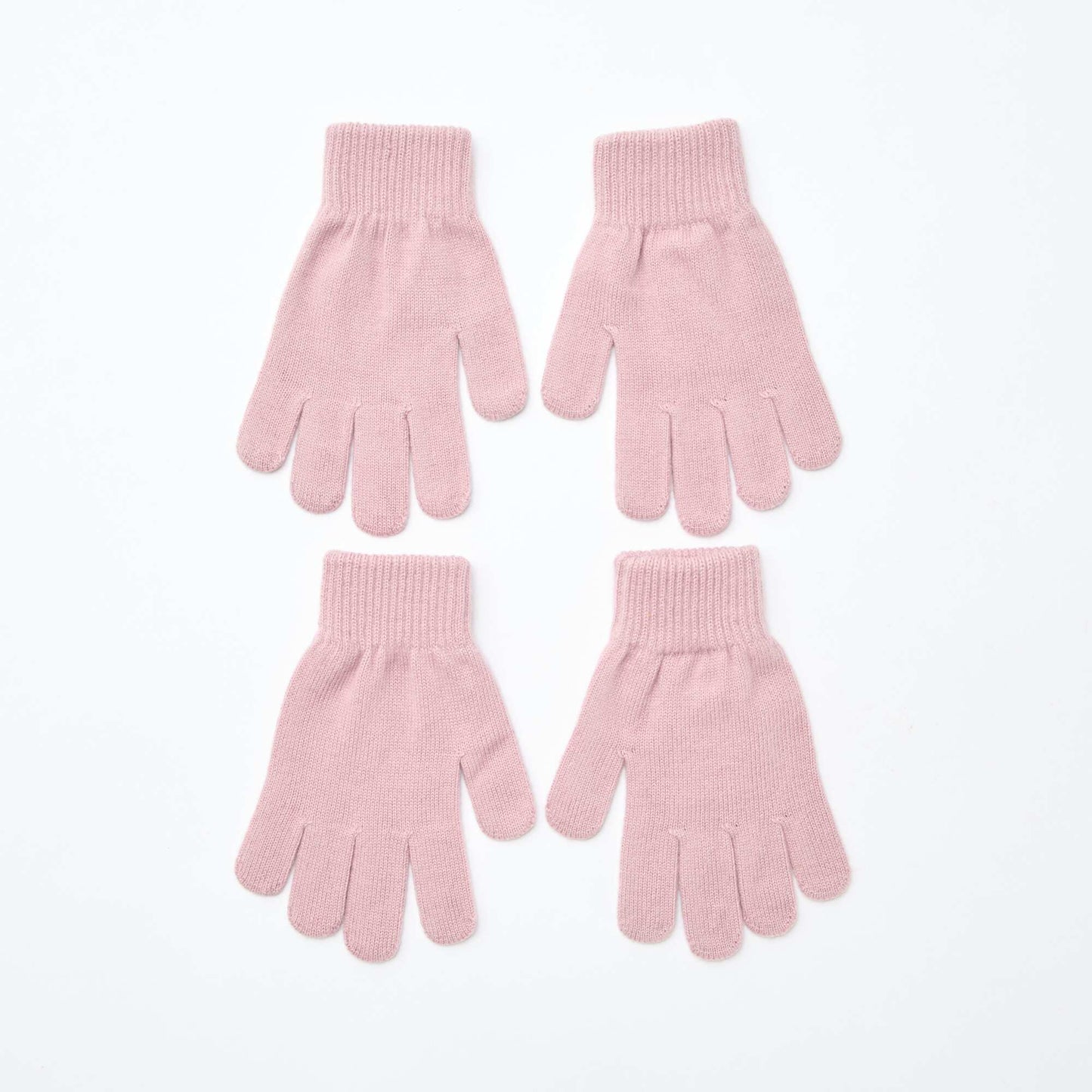 Lot de 2 paires de gants en maille ROSE