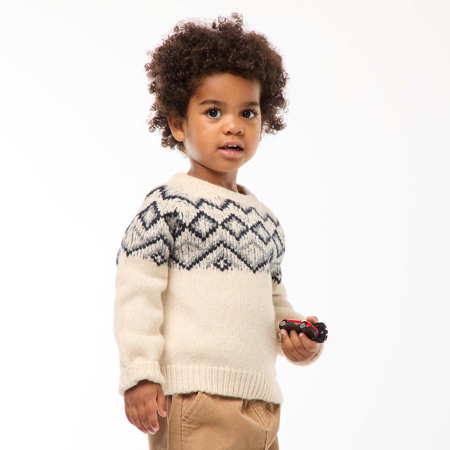 Pull chaud jacquard BLANC