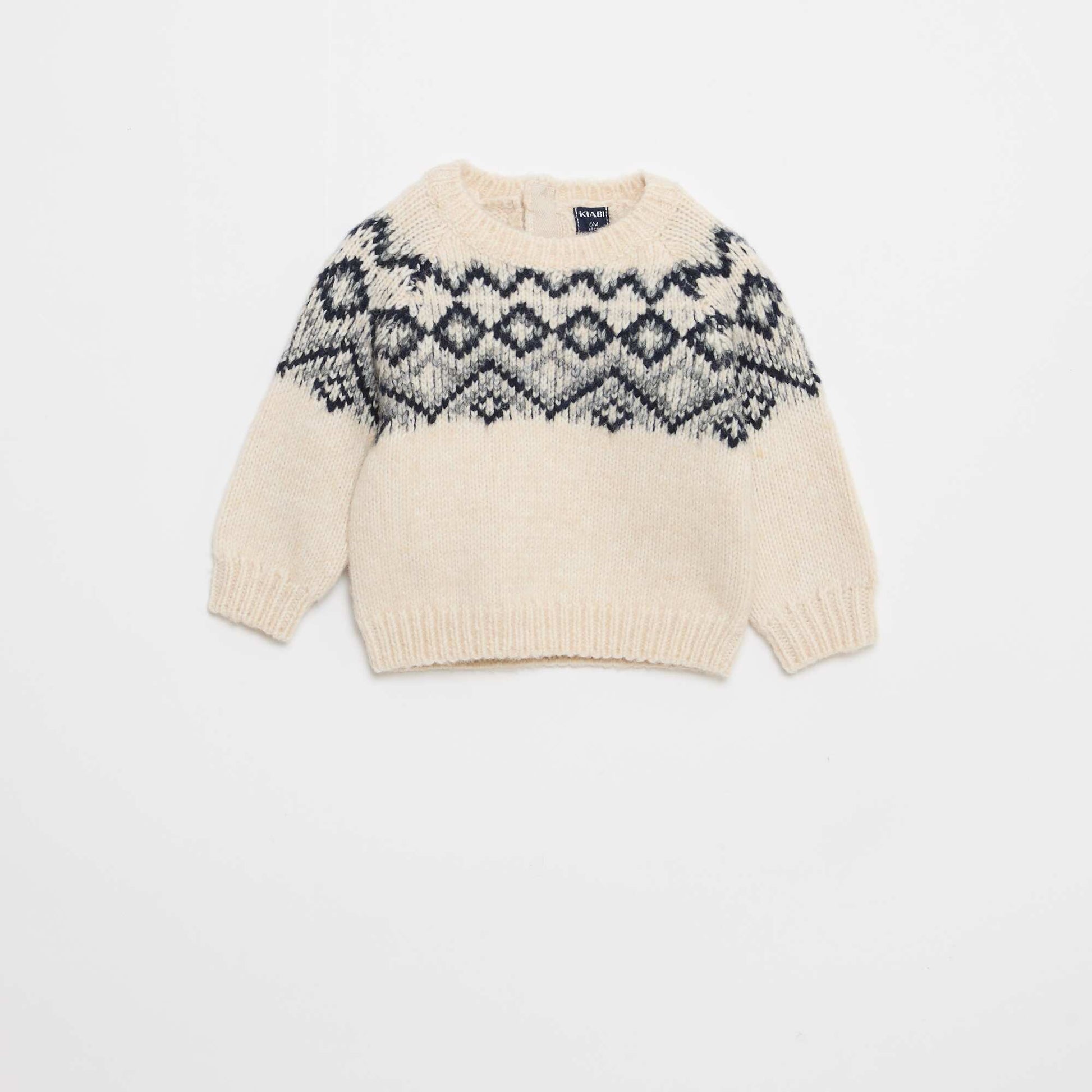 Pull chaud jacquard BLANC
