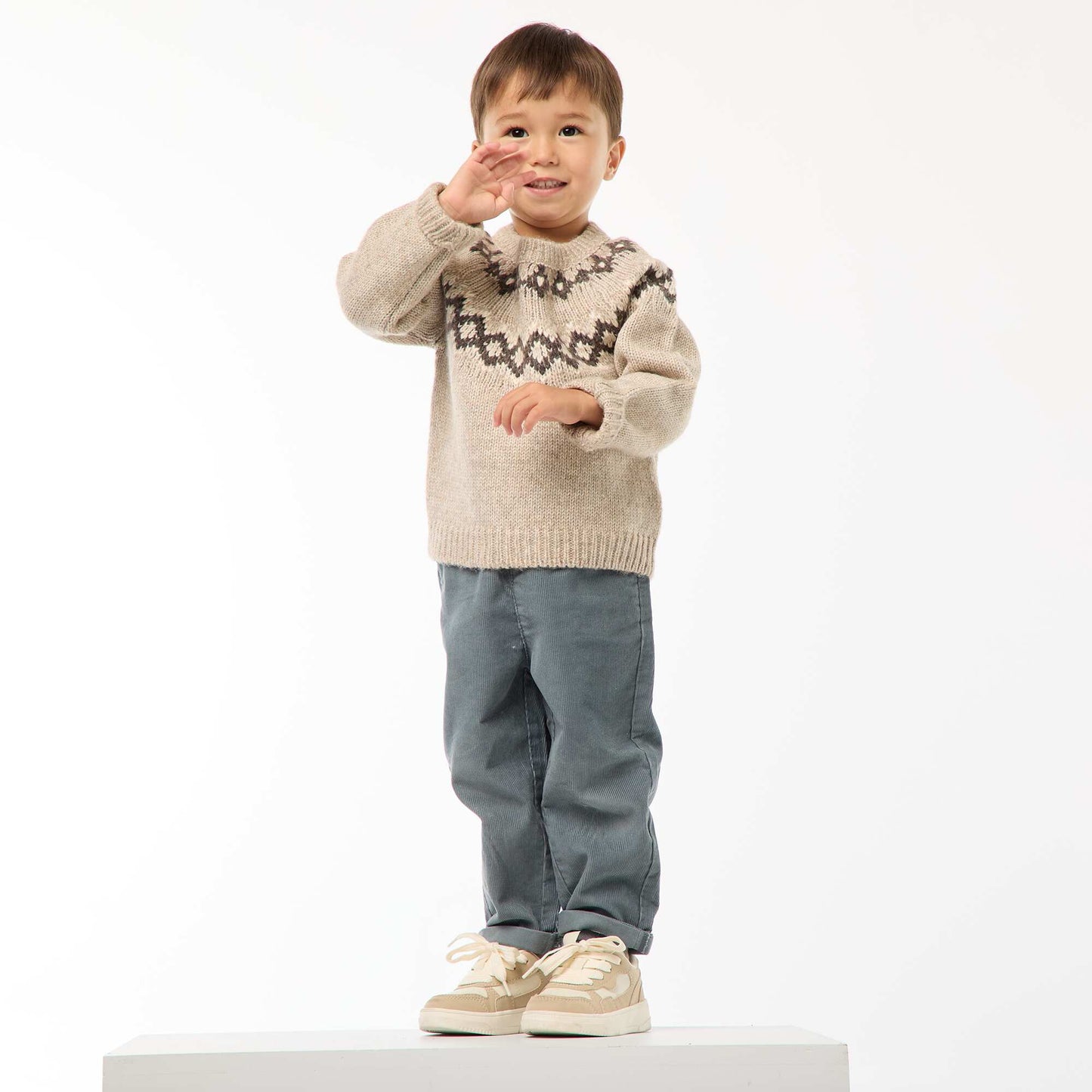 Pull chaud jacquard BEIGE