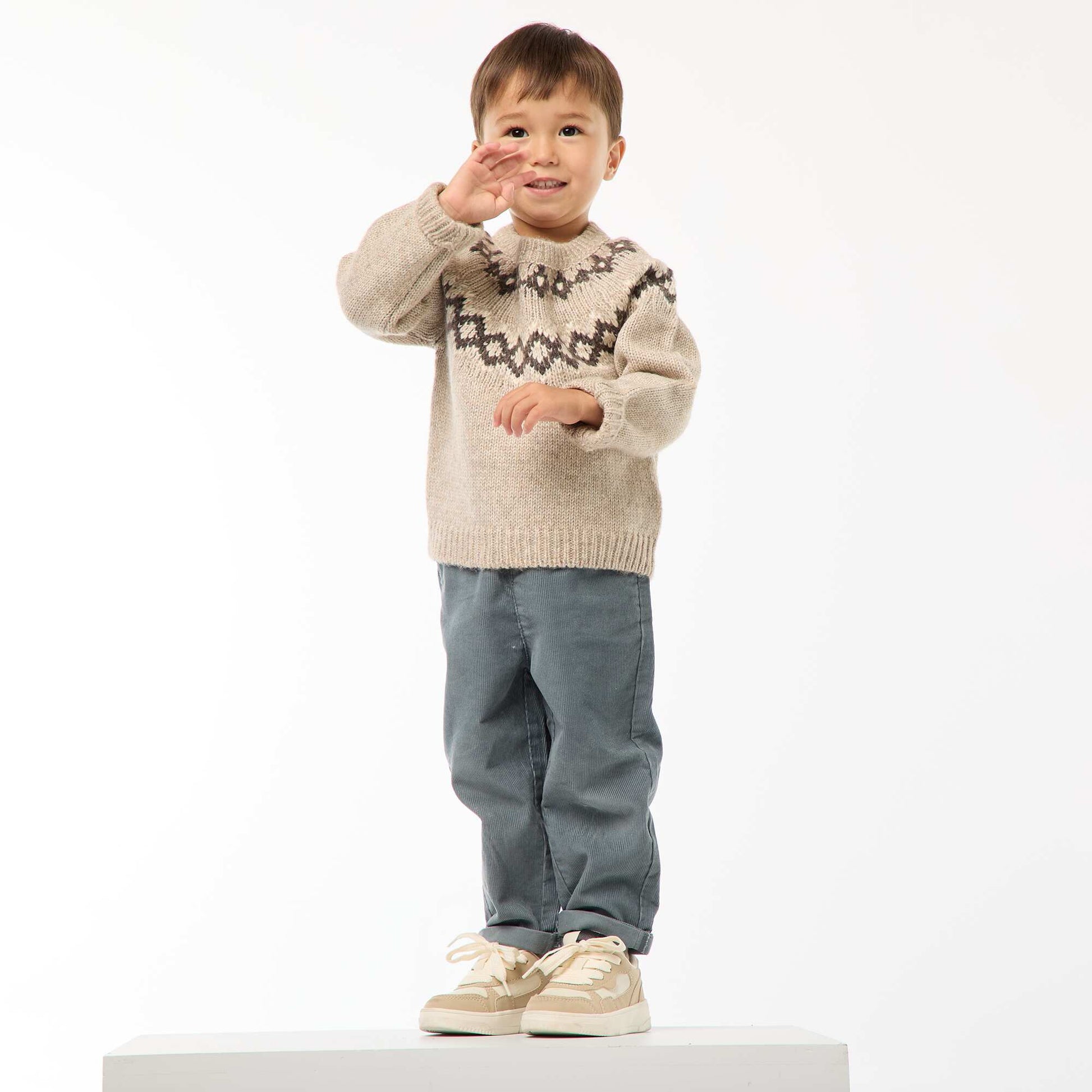 Pull chaud jacquard BEIGE