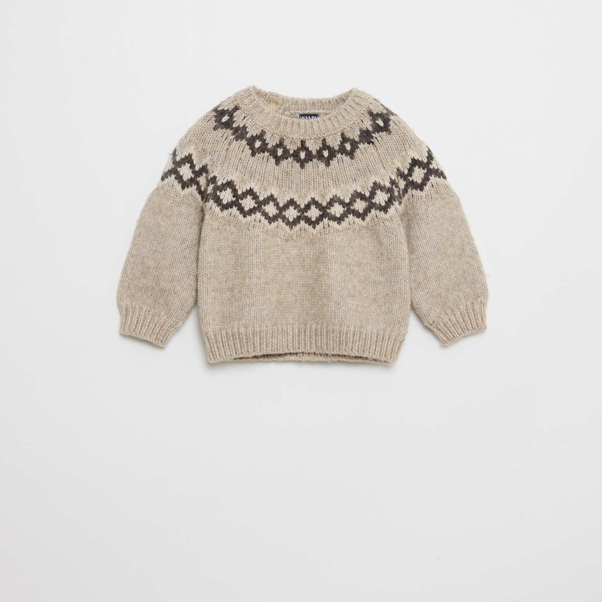 Pull chaud jacquard BEIGE