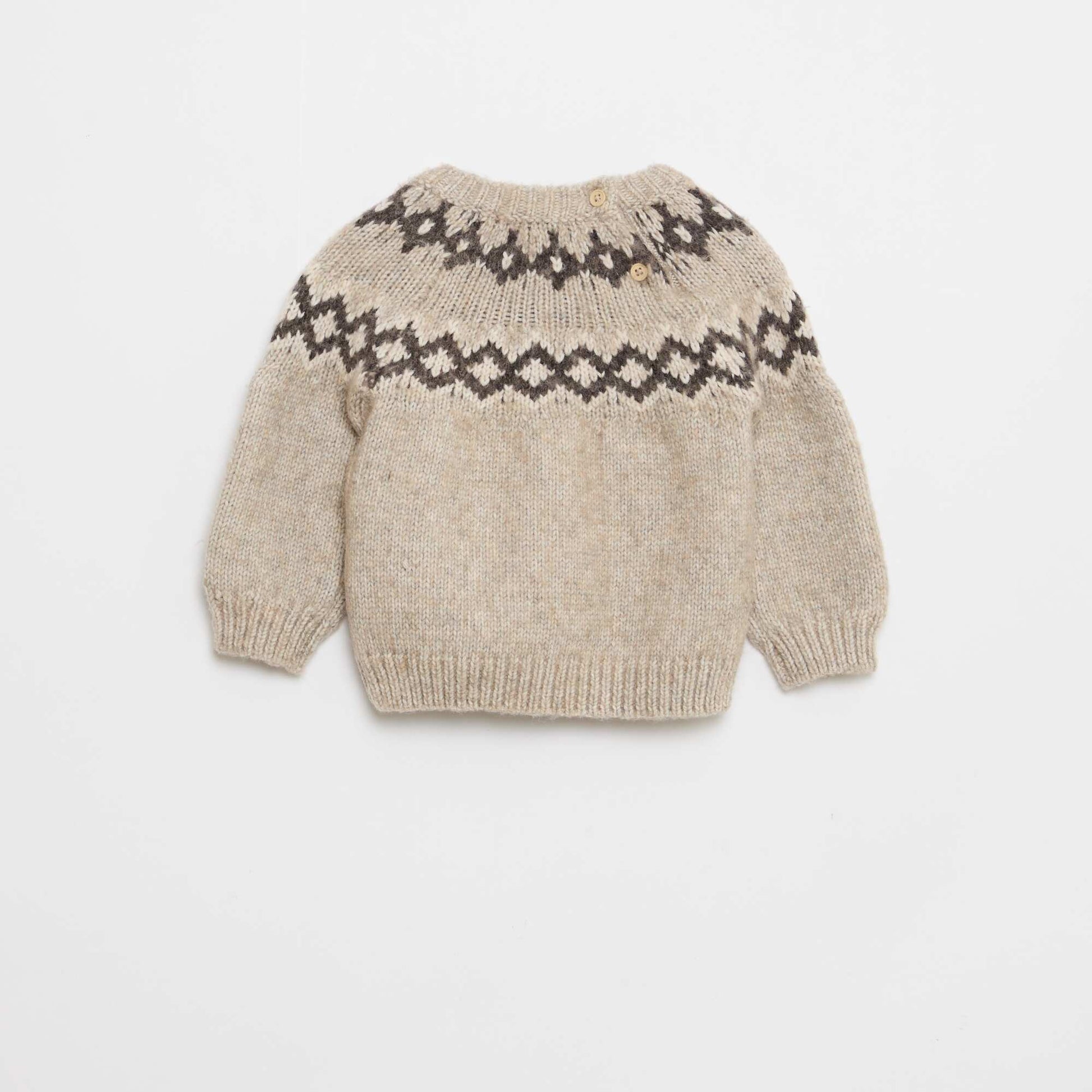 Pull chaud jacquard BEIGE