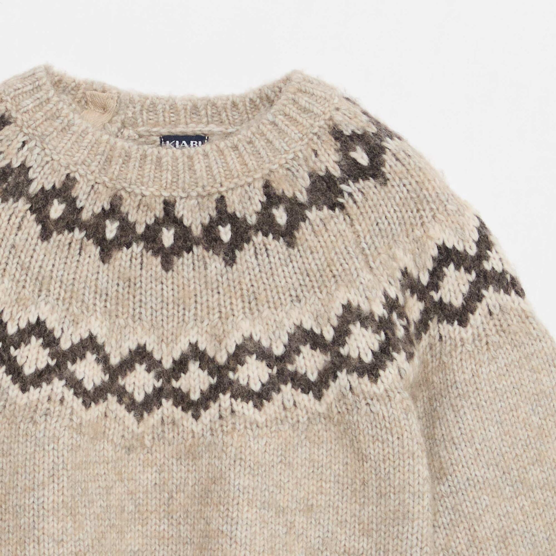 Pull chaud jacquard BEIGE