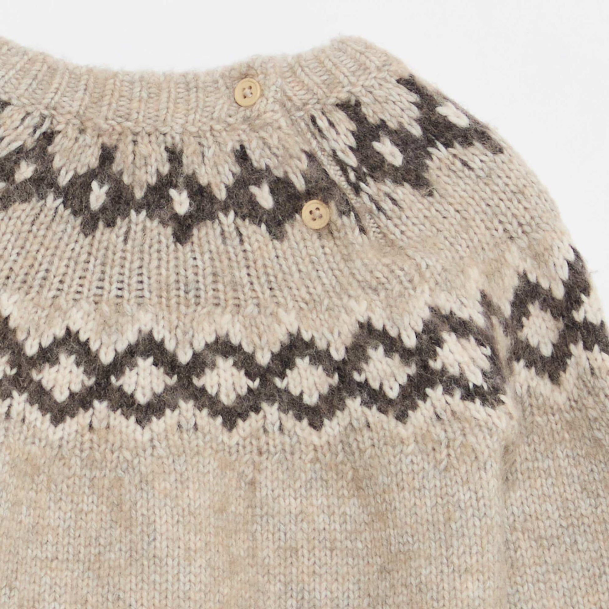 Pull chaud jacquard BEIGE